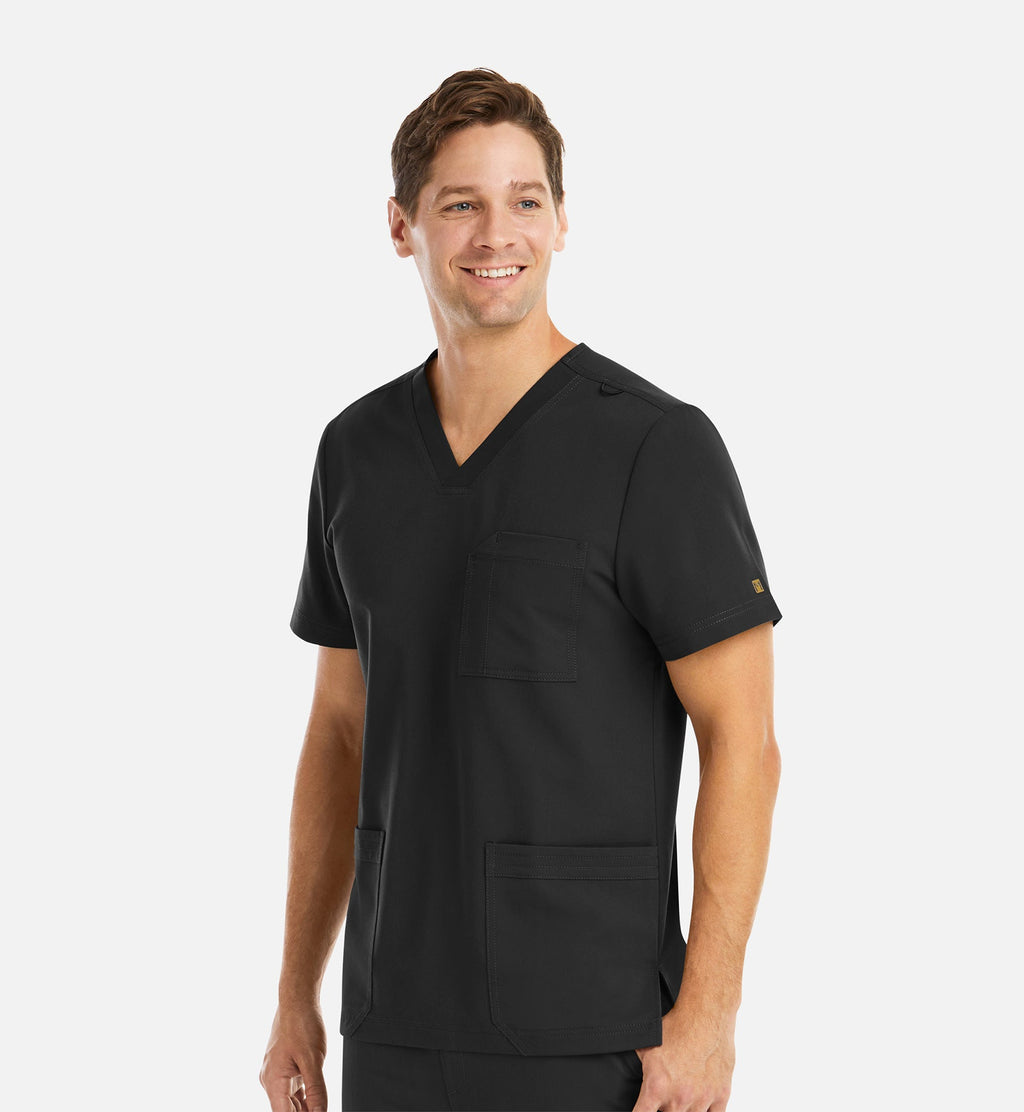 Matrix Pro Men's 5902 Men's 3 Pocket V-Neck Top Black