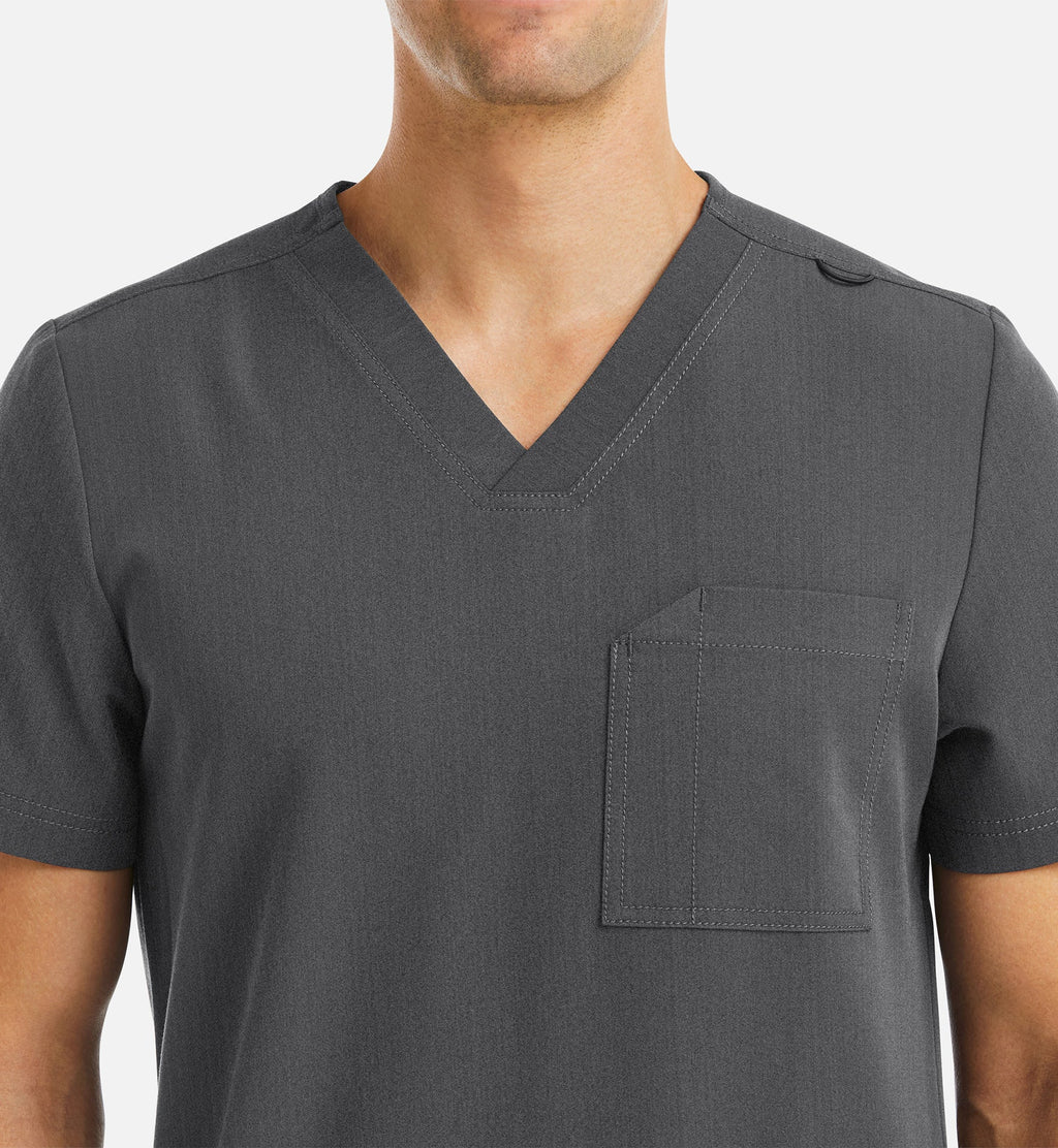 Matrix Pro Men's 5902 Men's 3 Pocket V-Neck Top Heather Grey