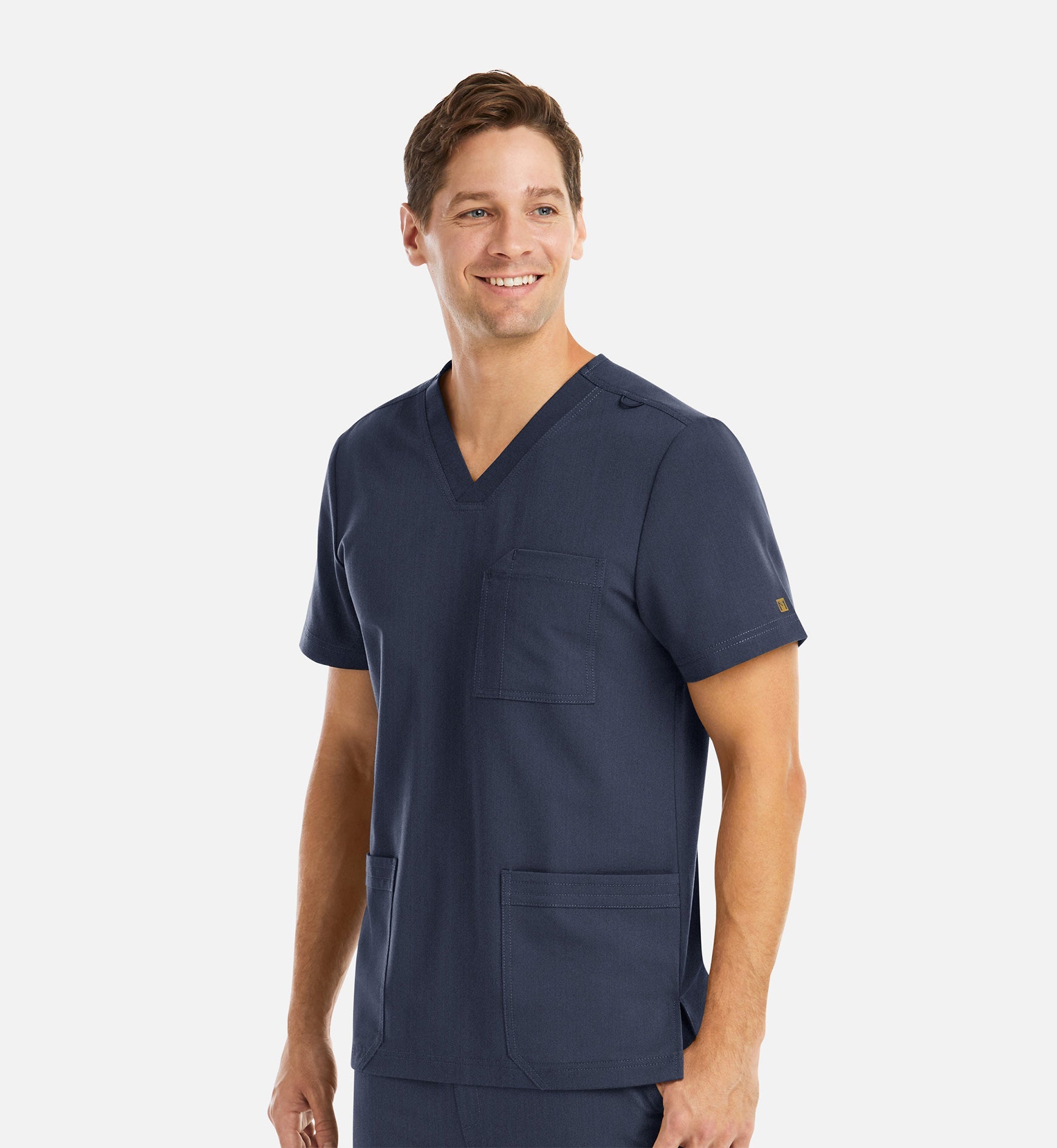 Matrix Pro Men's 5902 Men's 3 Pocket V-Neck Top Heather Navy