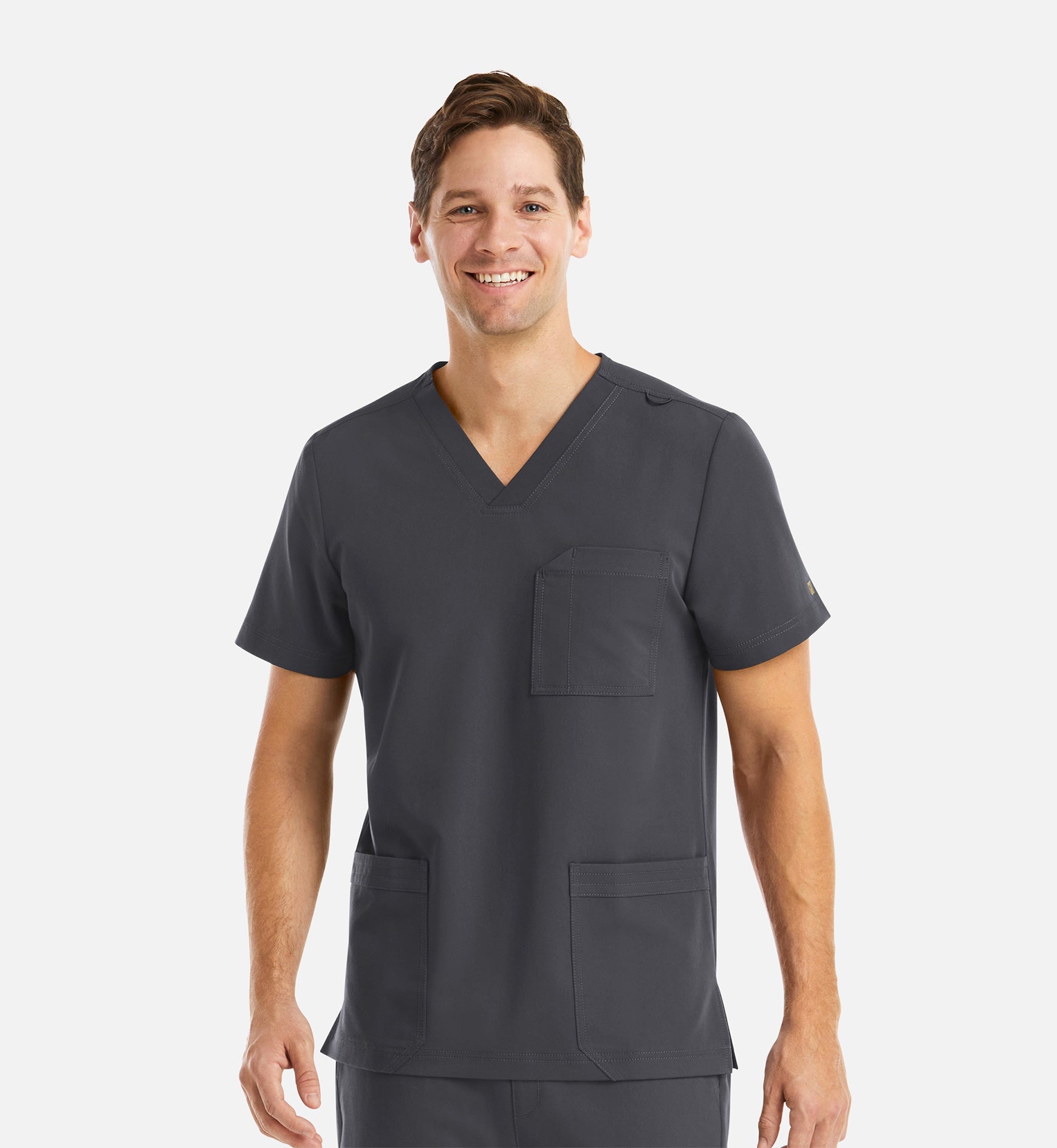 Matrix Pro Men's 5902 Men's 3 Pocket V-Neck Top Pewter