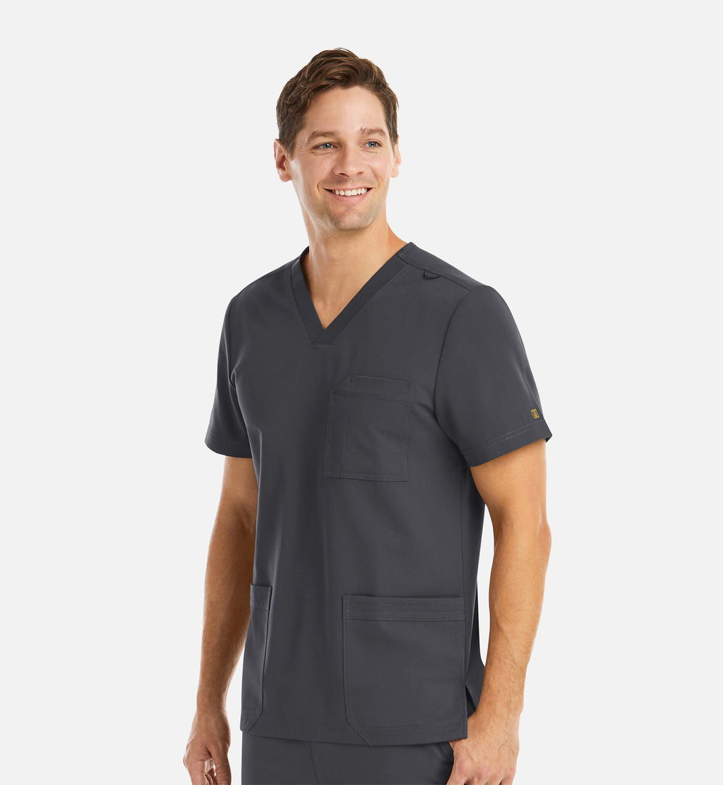 Matrix Pro Men's 5902 Men's 3 Pocket V-Neck Top Pewter