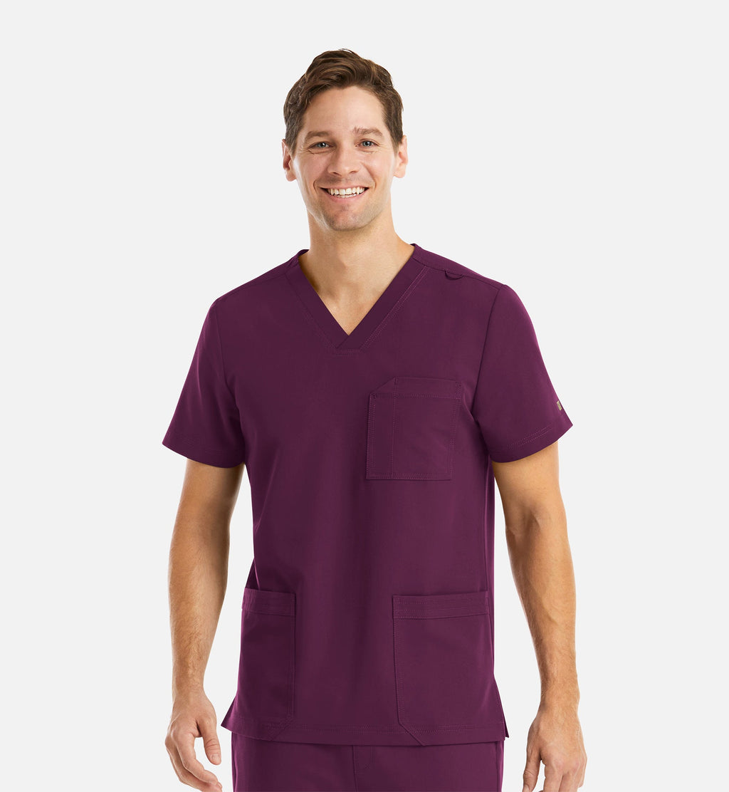 Matrix Pro Men's 5902 Men's 3 Pocket V-Neck Top Wine