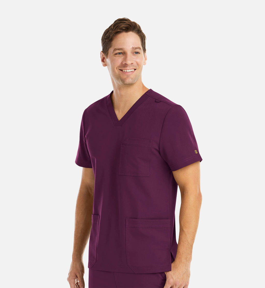 Matrix Pro Men's 5902 Men's 3 Pocket V-Neck Top Wine