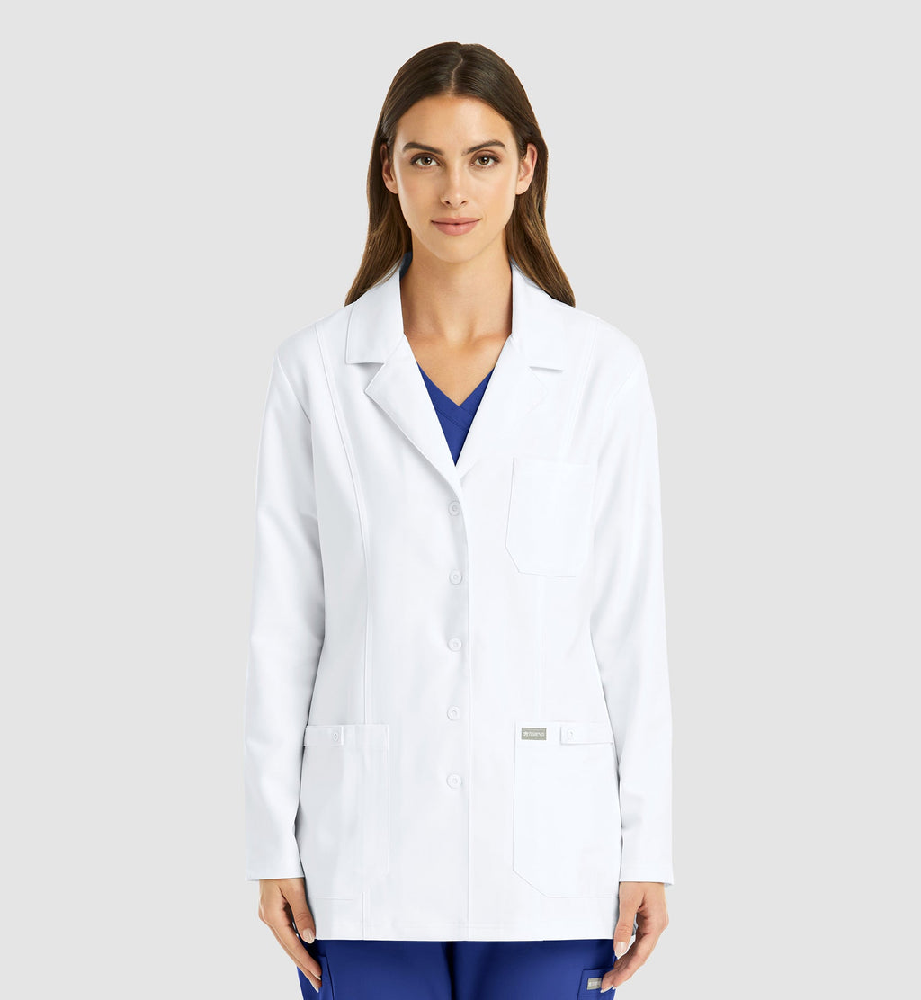 Momentum Lab Coats 5973 Women's Snap Consultation Lab Coat White