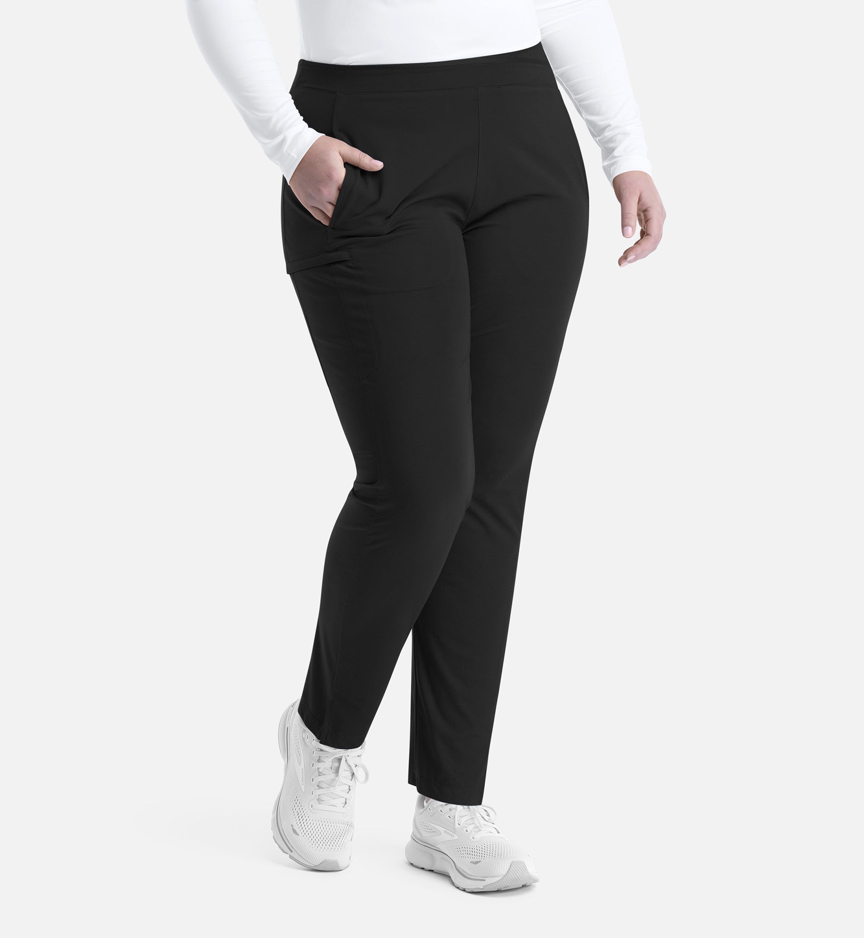 Focus 60301 Women's Mid Rise Tapered Pants Black