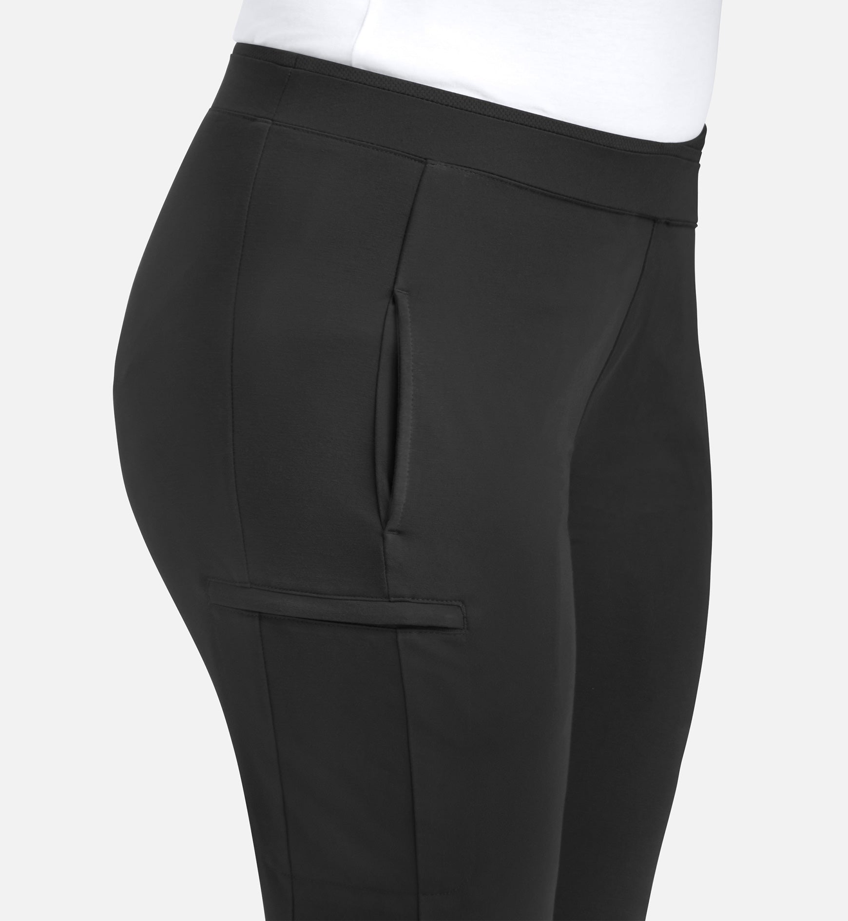 Focus 60301 Women's Mid Rise Tapered Pants Black