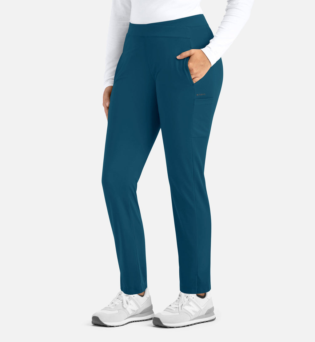 Focus 60301 Women's Mid Rise Tapered Pants Caribbean Blue