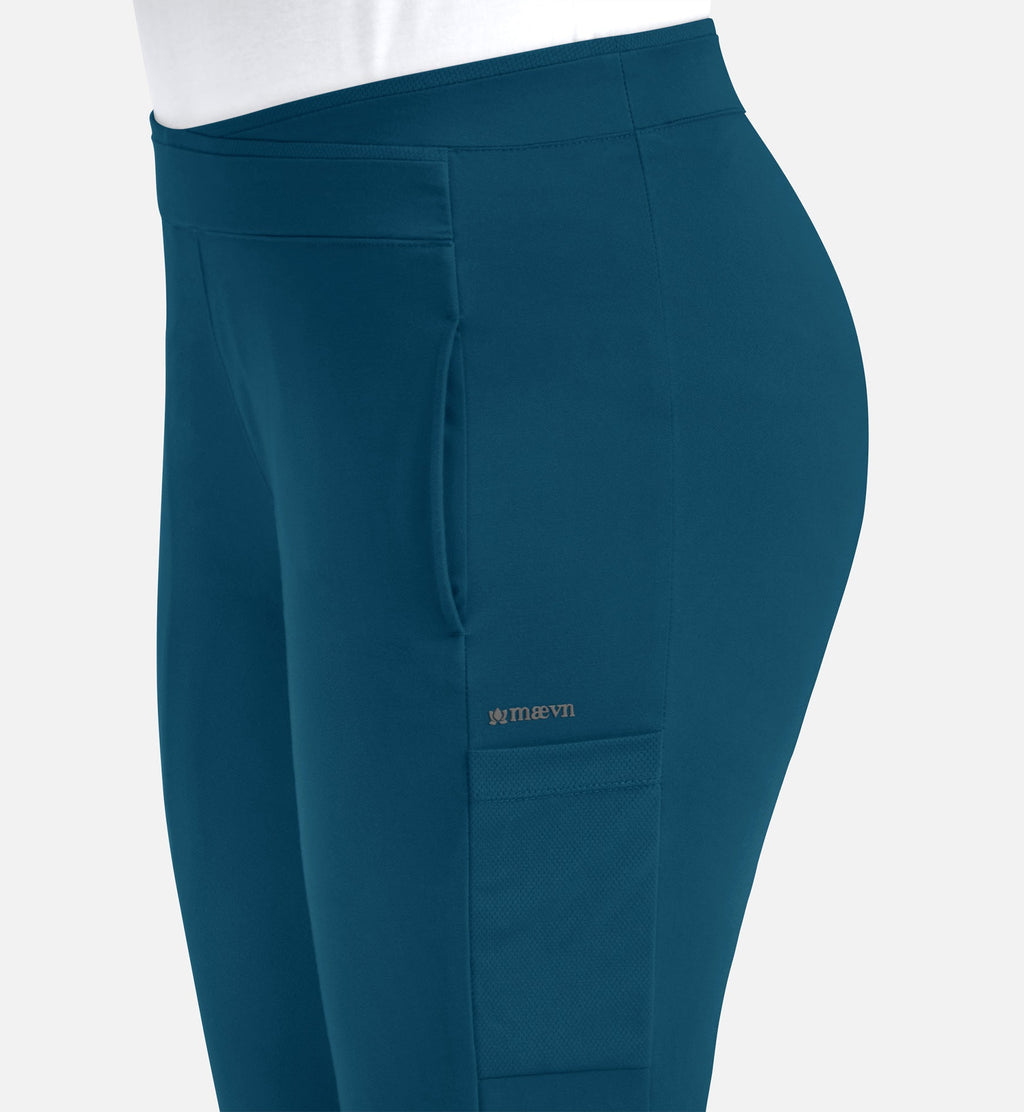 Focus 60301 Women's Mid Rise Tapered Pants Caribbean Blue