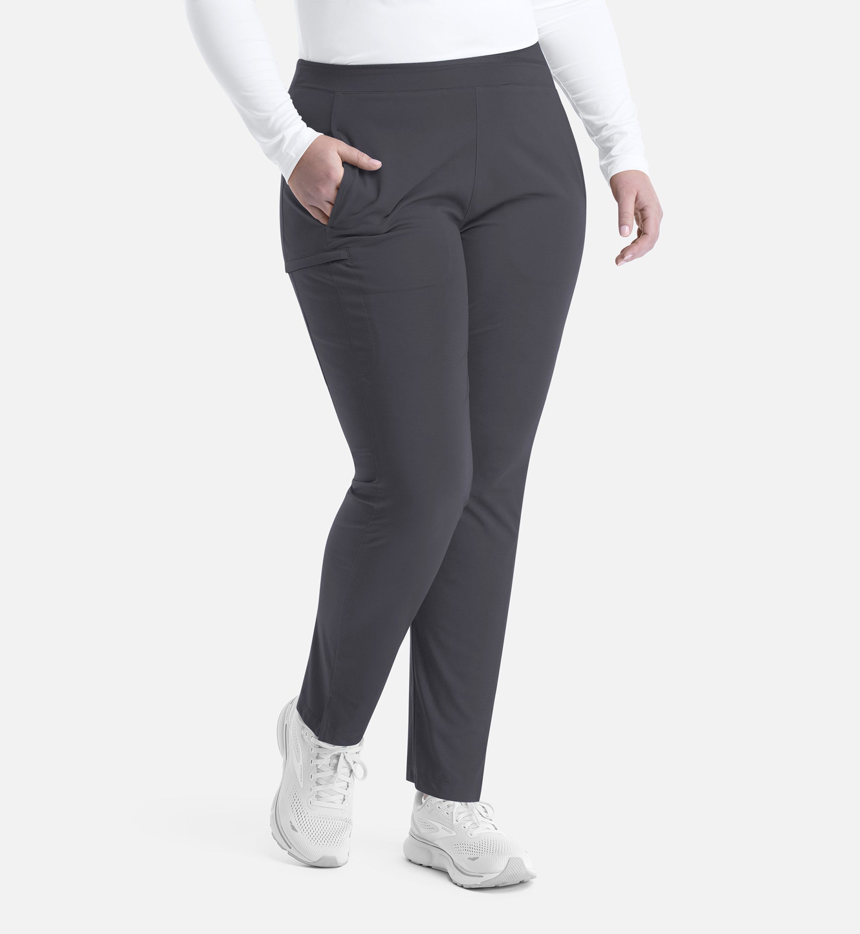 Focus 60301 Women's Mid Rise Tapered Pants Pewter