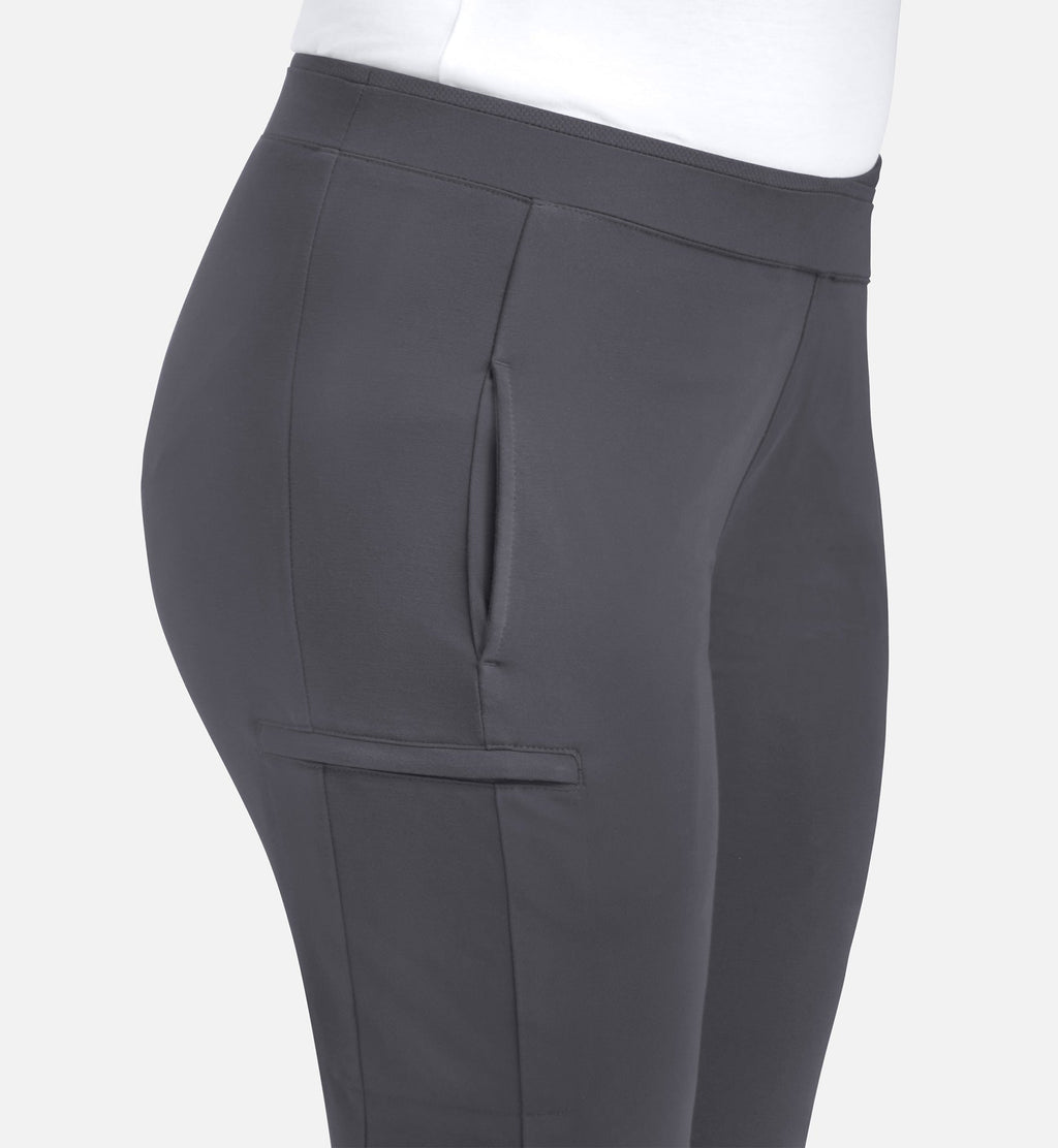 Focus 60301 Women's Mid Rise Tapered Pants Pewter