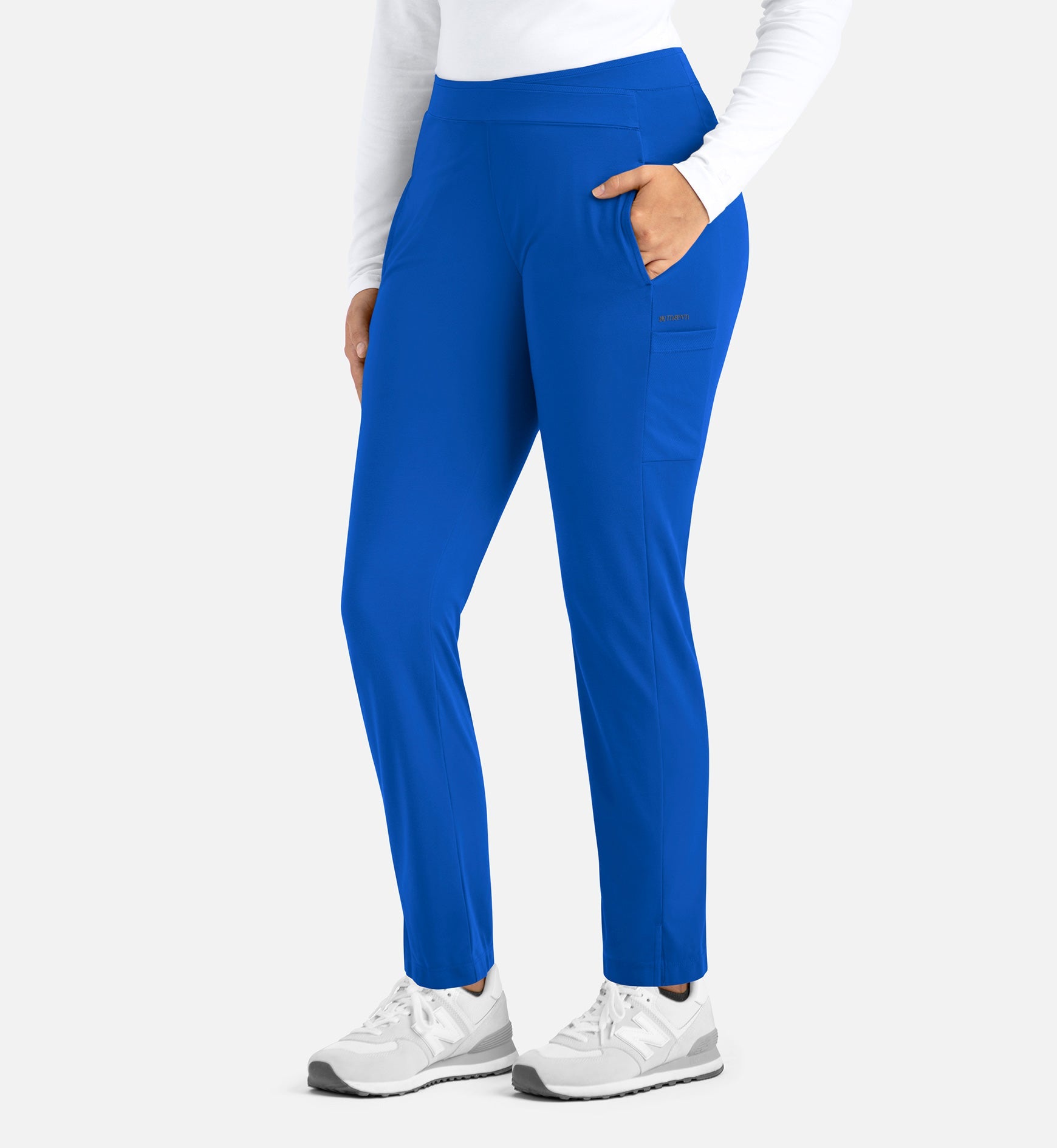 Focus 60301 Women's Mid Rise Tapered Pants Royal Blue