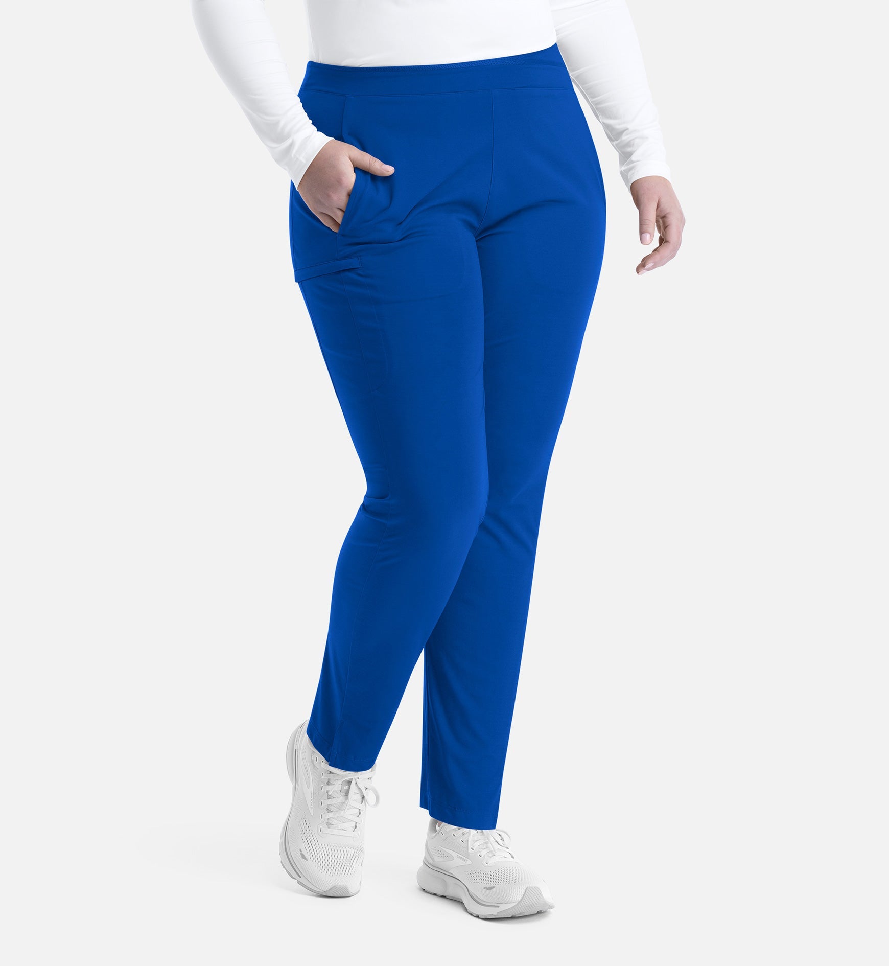 Focus 60301 Women's Mid Rise Tapered Pants Royal Blue