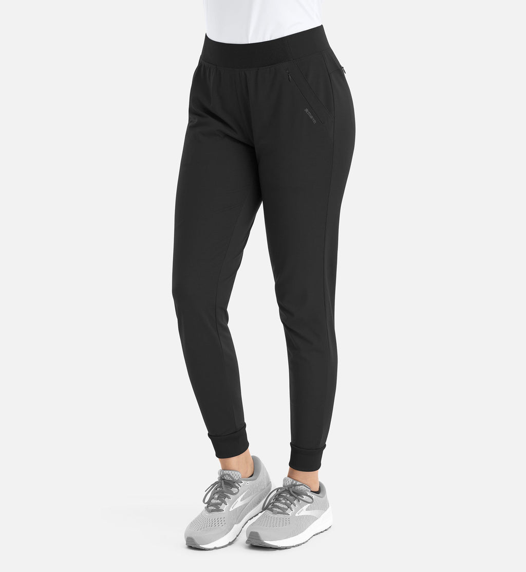 Focus 60302 Women's Mid Rise Elastic Jogger Black