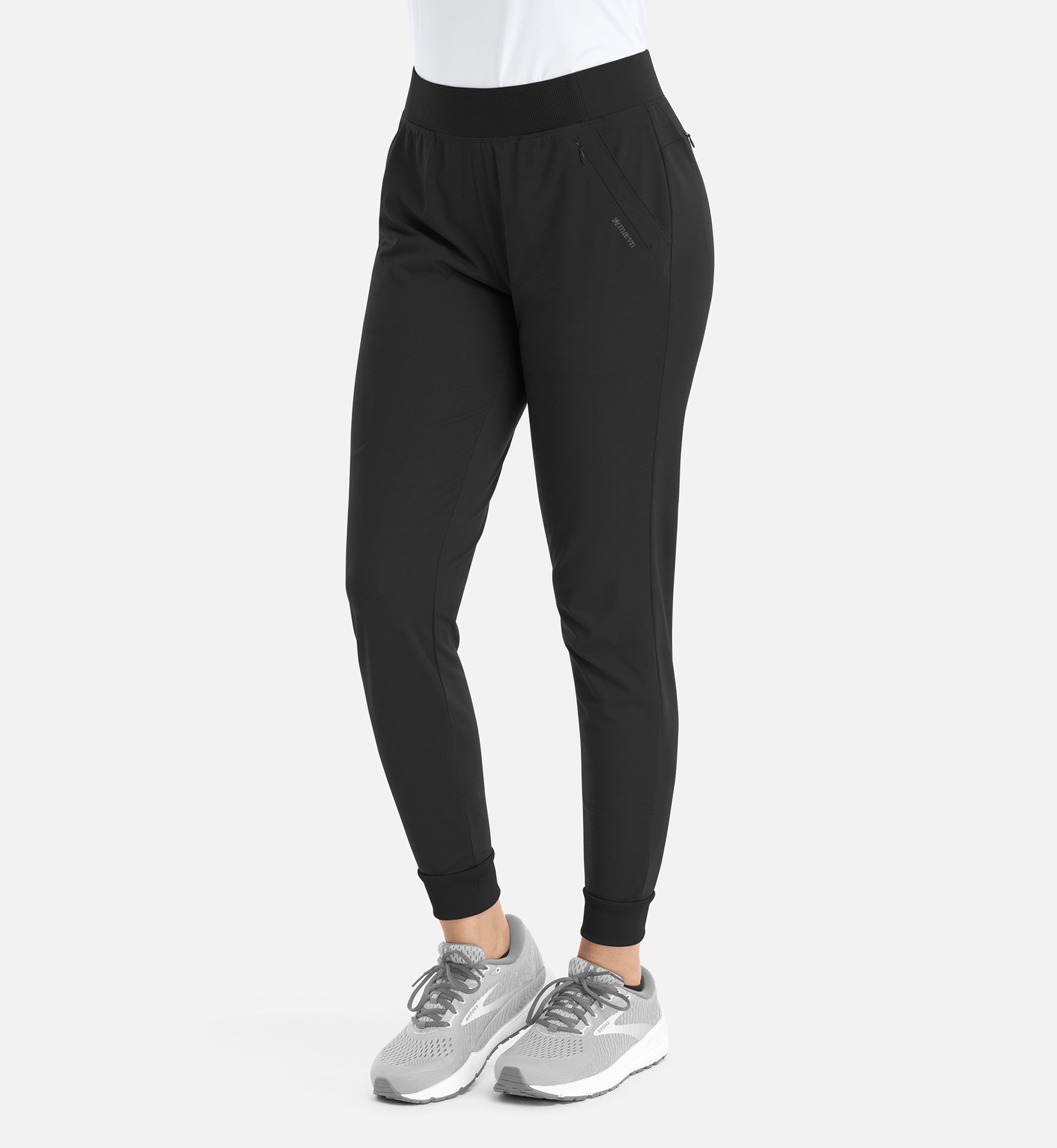 Focus 60302 Women's Mid Rise Elastic Jogger Black