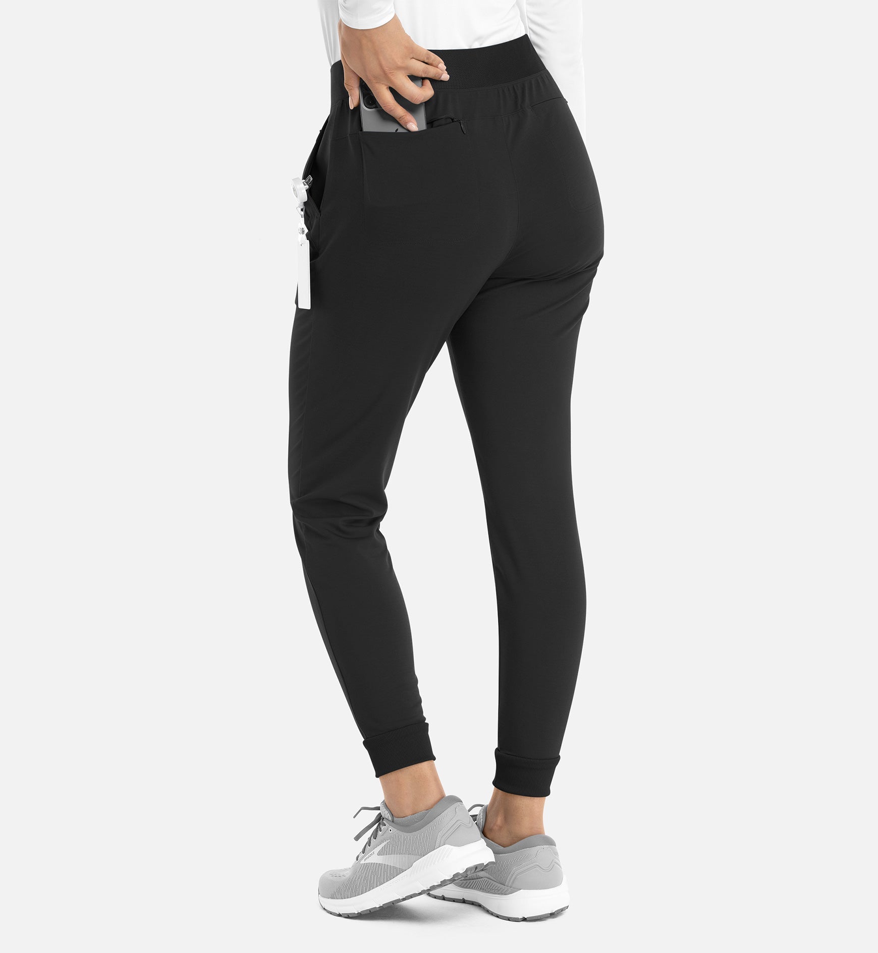 Focus 60302 Women's Mid Rise Elastic Jogger Black