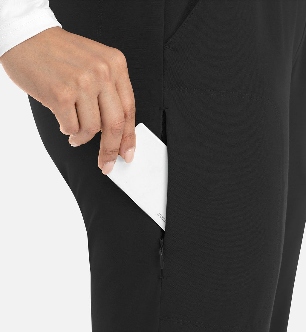 Focus 60302 Women's Mid Rise Elastic Jogger Black