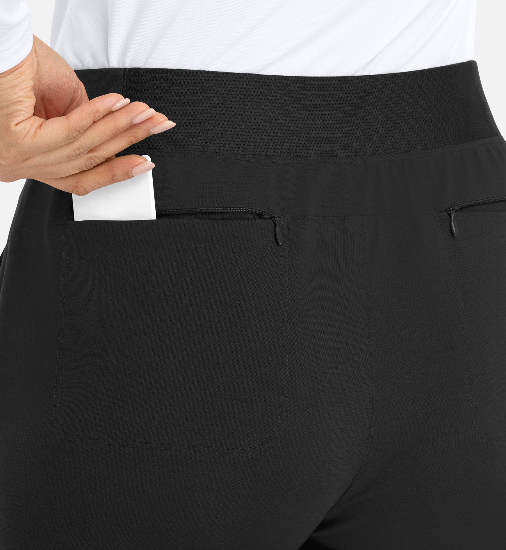 Focus 60302 Women's Mid Rise Elastic Jogger Black