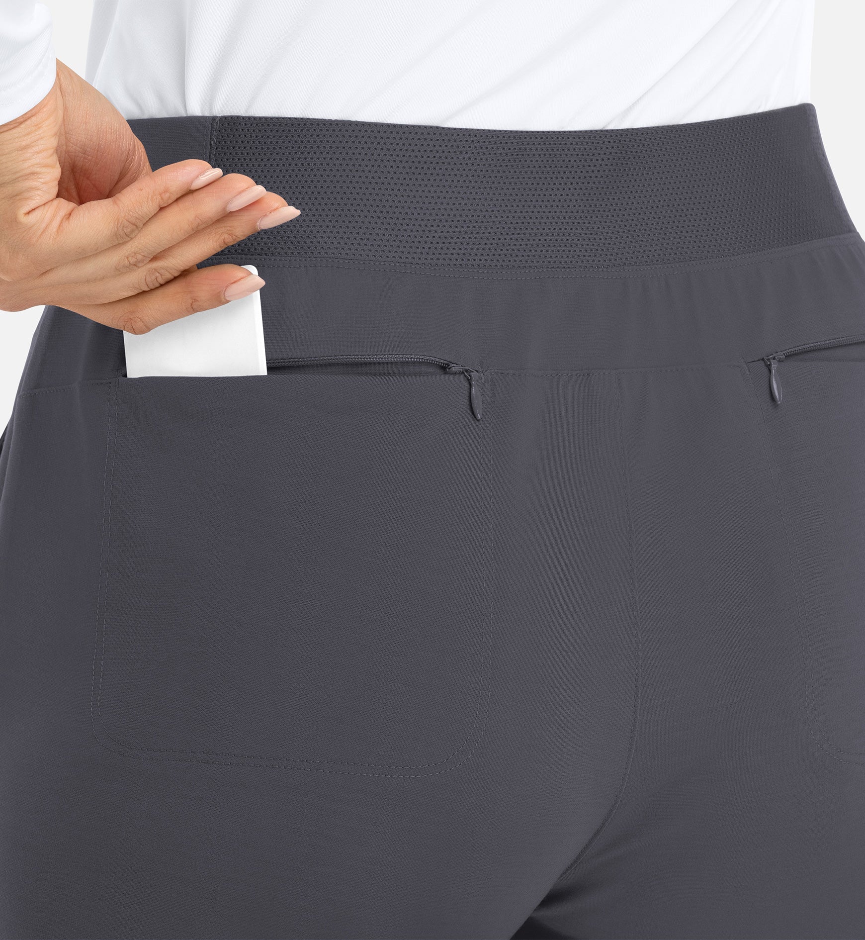 Focus 60302 Women's Mid Rise Elastic Jogger Pewter