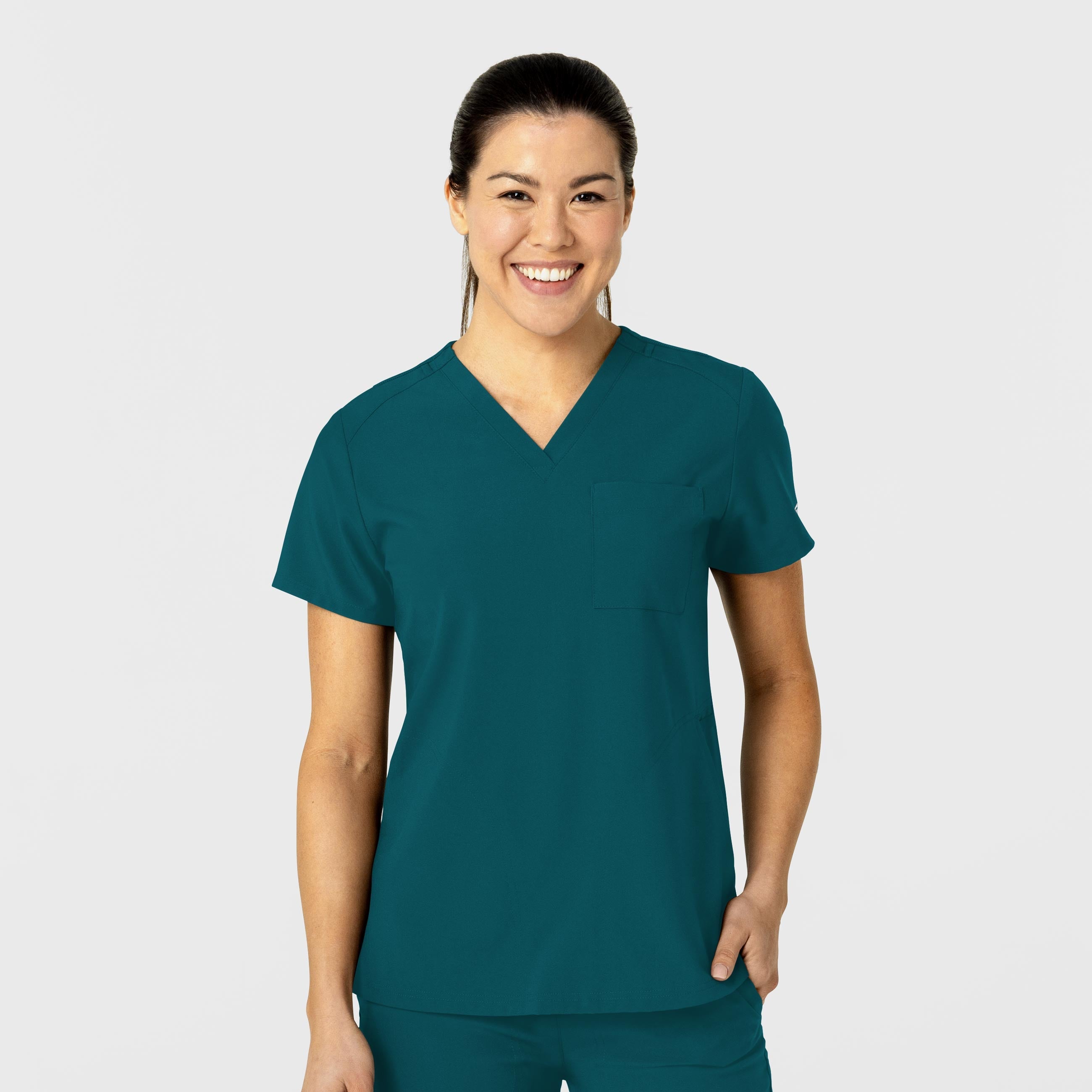W123 6045 Flex-n-Reach V-Neck Scrub Top Caribbean