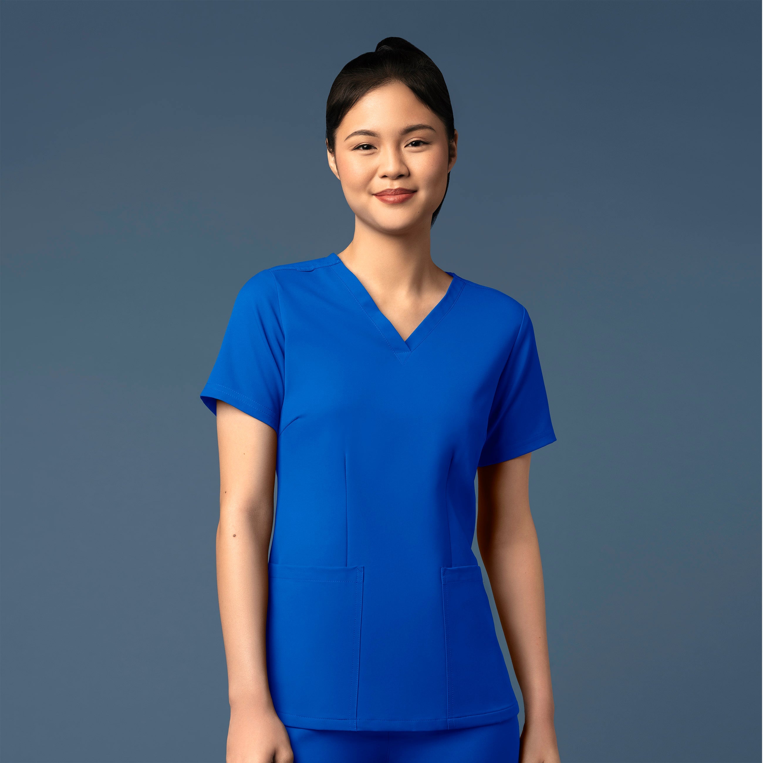 Thrive 6122 Fitted 3-Pocket V-Neck Scrub Top Royal