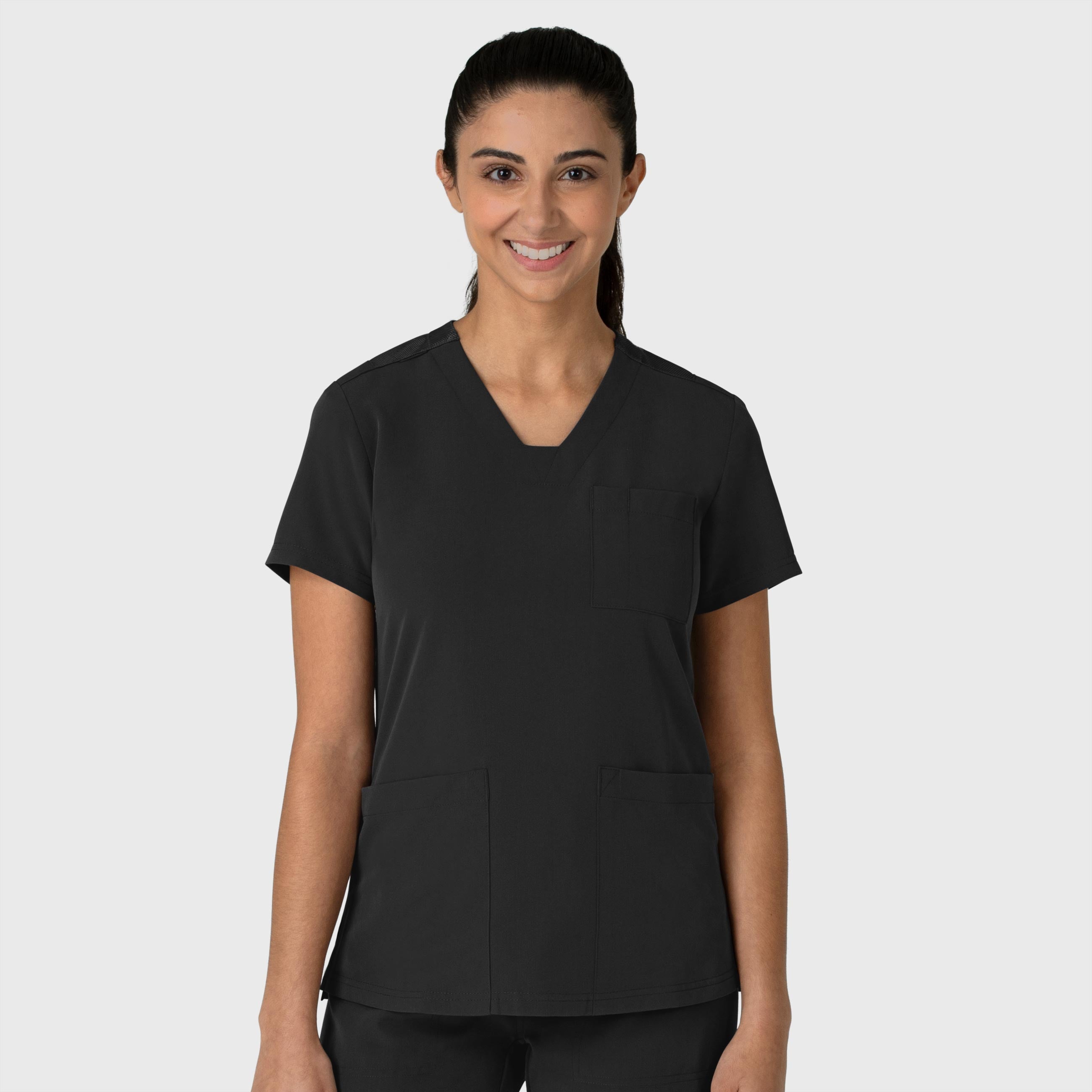 Nova 6132 Flex-n-Reach V-Neck Scrub Top Black