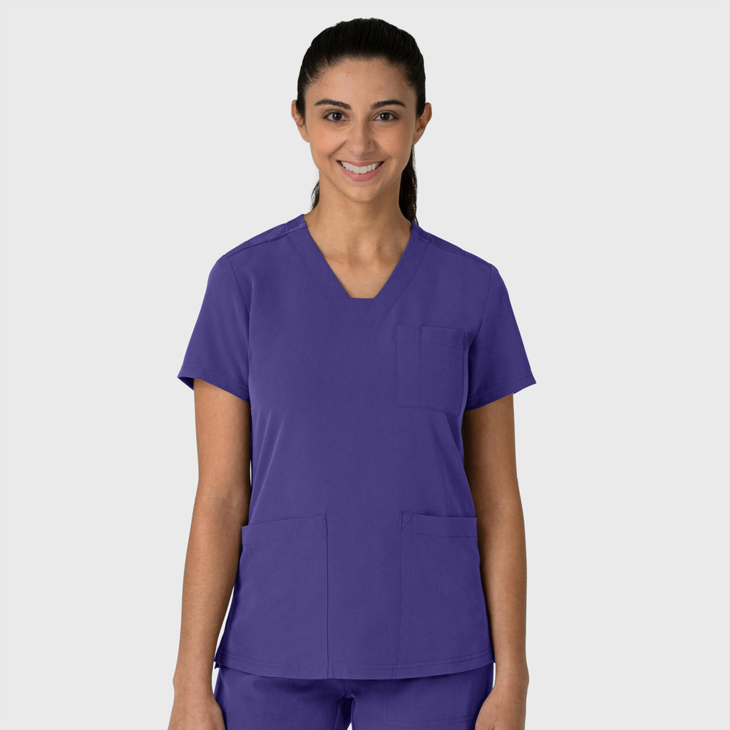 Nova 6132 Flex-n-Reach V-Neck Scrub Top Grape