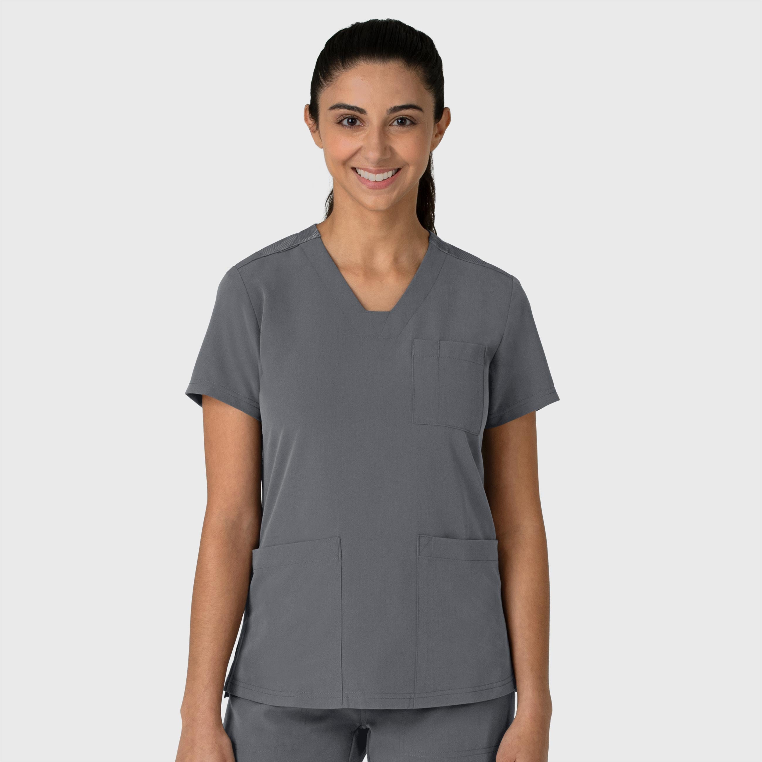 Nova 6132 Flex-n-Reach V-Neck Scrub Top Pewter