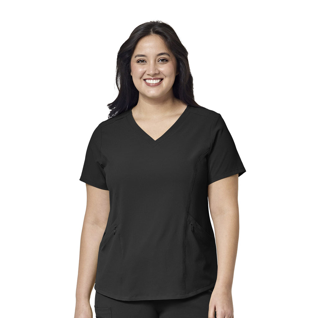 RENEW 6134 V-Neck Scrub Top Black