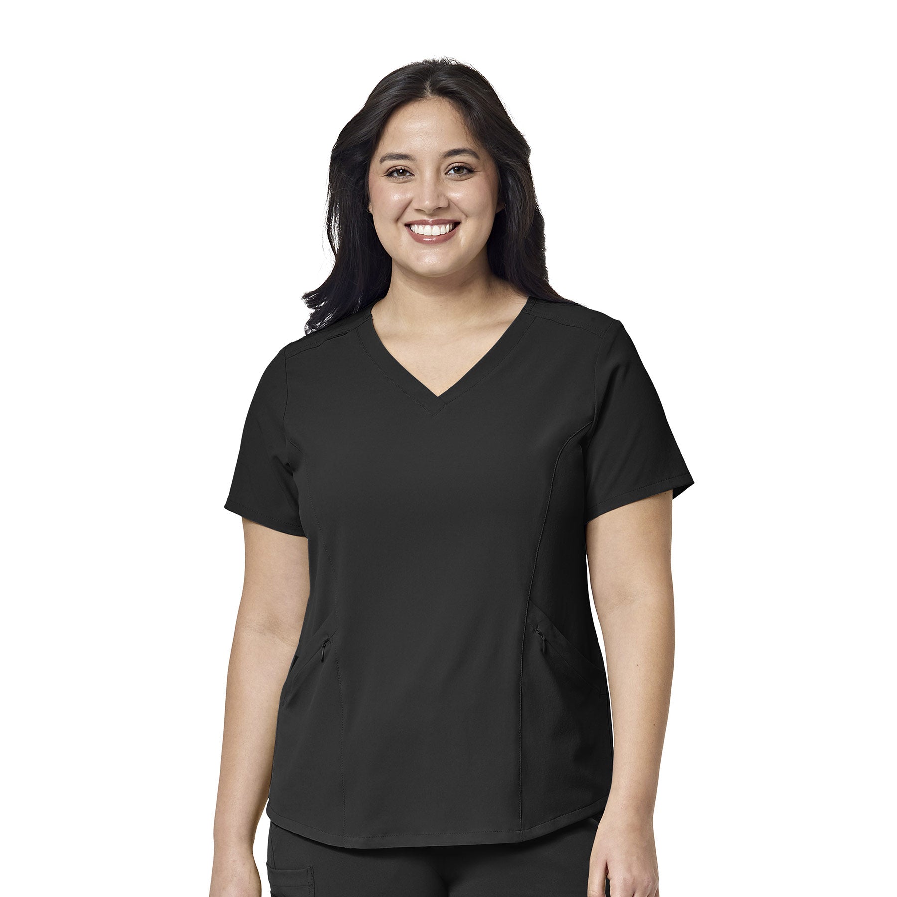 RENEW 6134 V-Neck Scrub Top Black