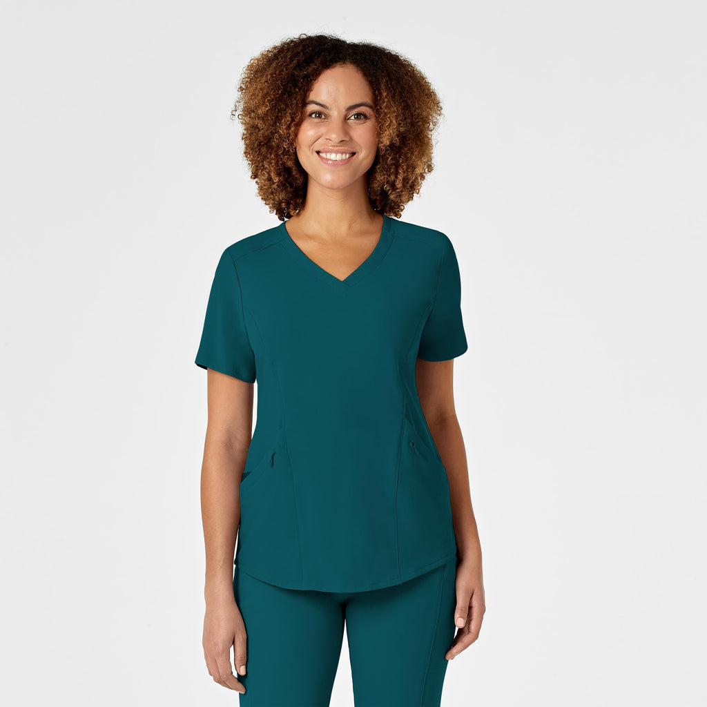 RENEW 6134 V-Neck Scrub Top Caribbean Blue