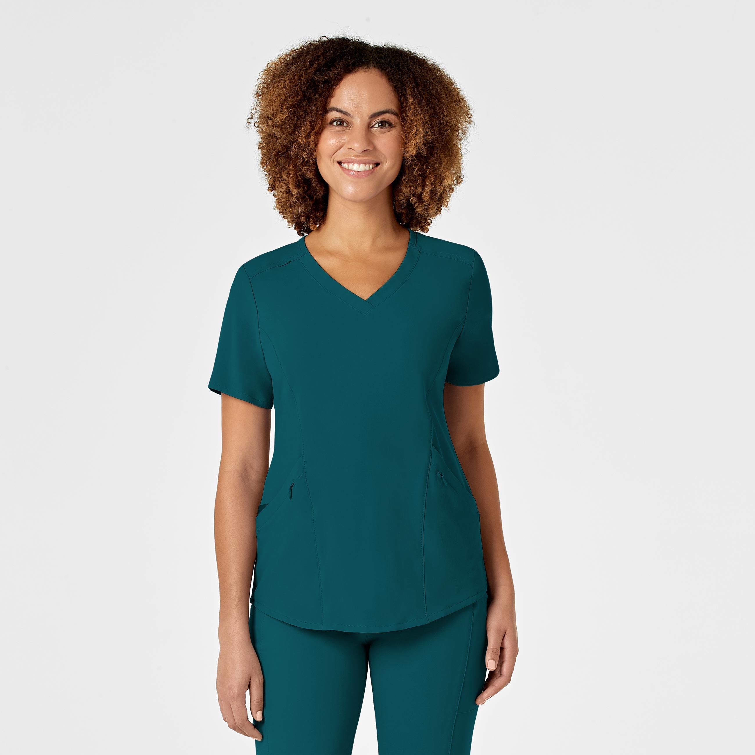 RENEW 6134 V-Neck Scrub Top Caribbean Blue