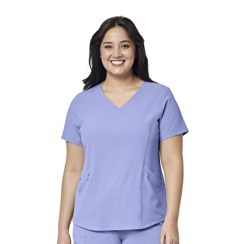 RENEW 6134 V-Neck Scrub Top Ceil Blue