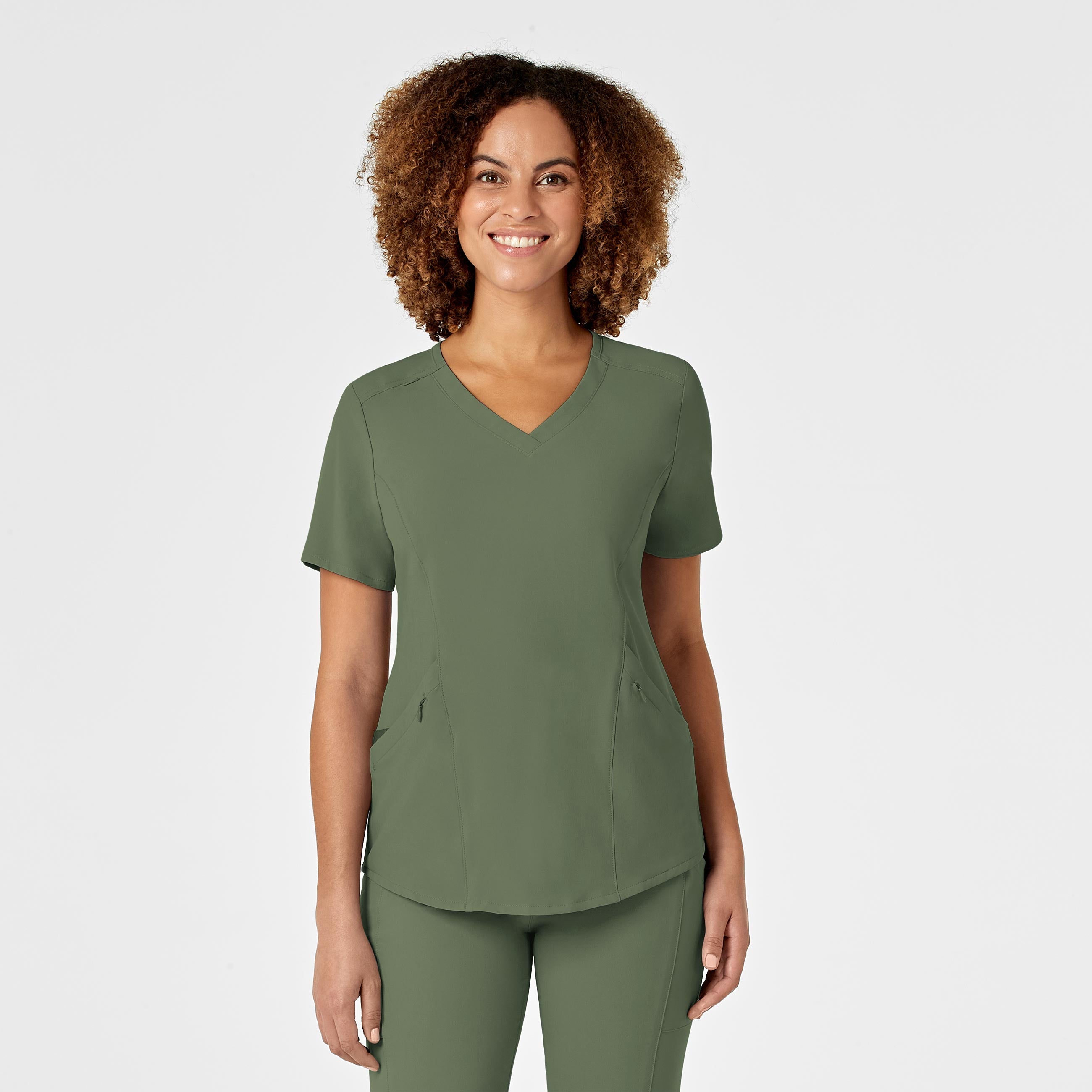 RENEW 6134 V-Neck Scrub Top Olive