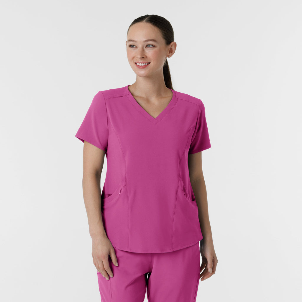 RENEW 6134 V-Neck Scrub Top Raspberry