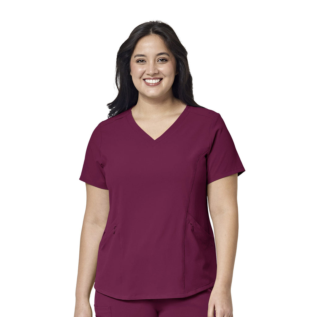 RENEW 6134 V-Neck Scrub Top Wine