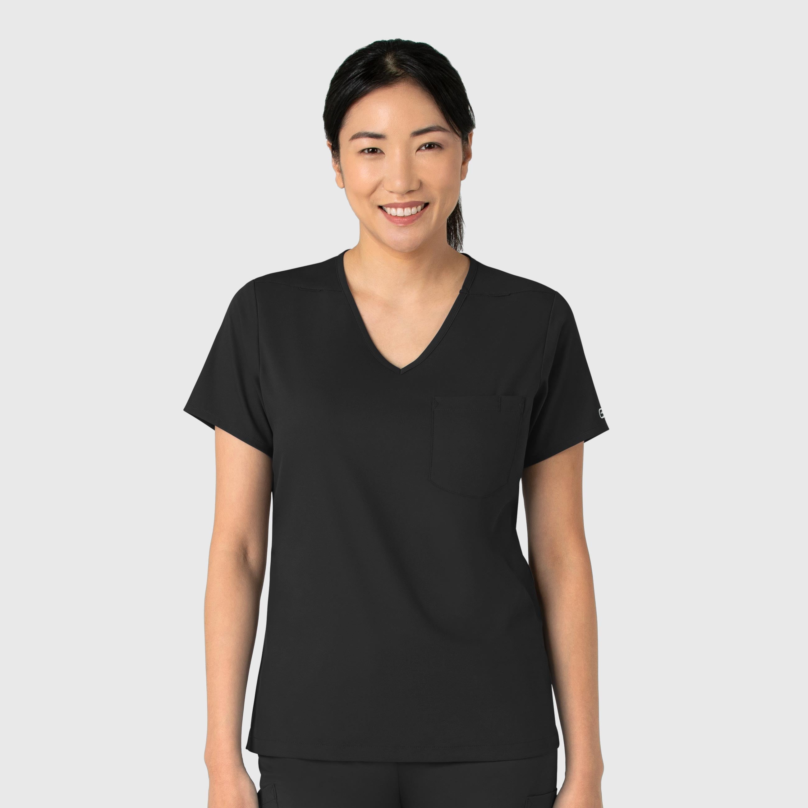 Boundless 6151 Tuck-In Scrub Top Black