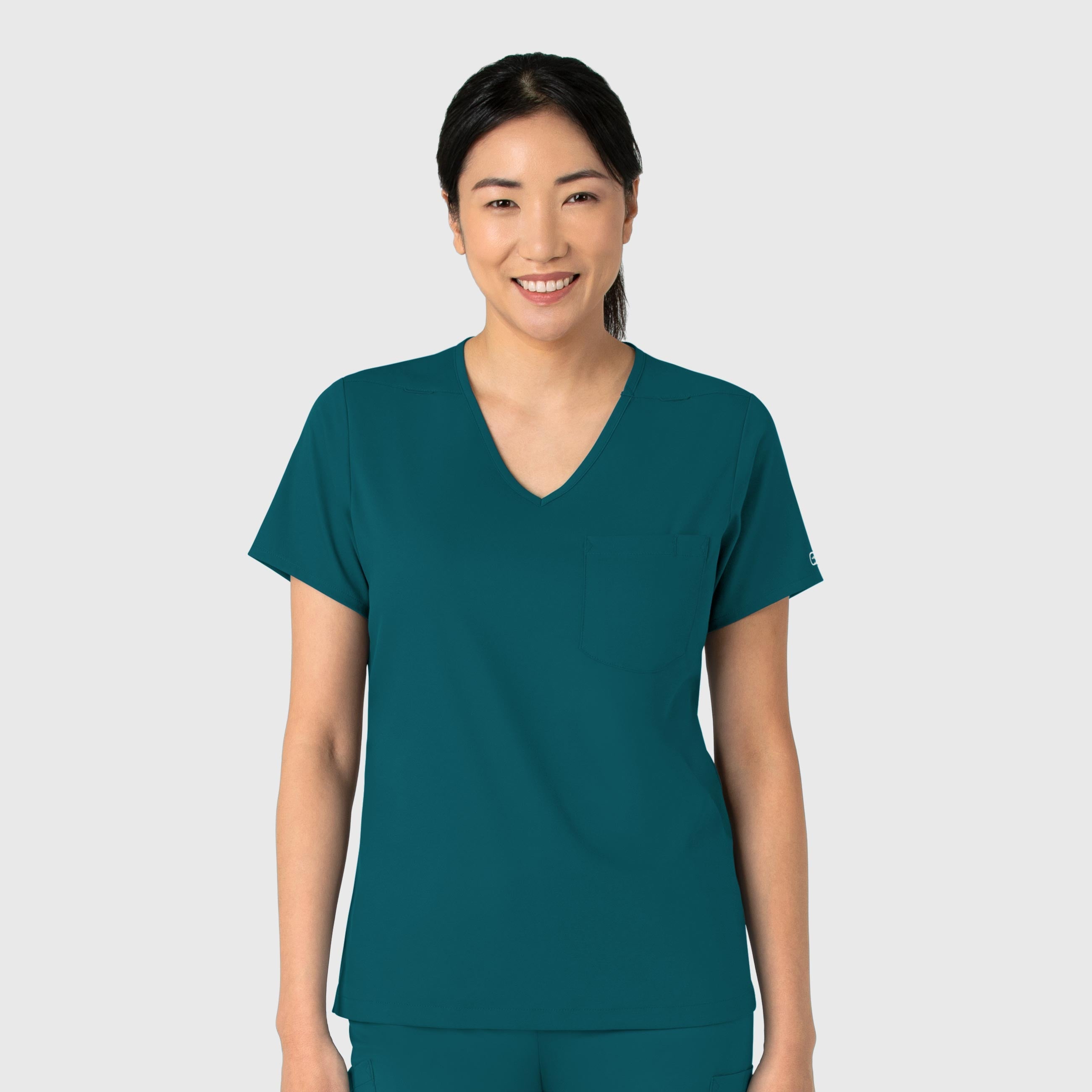 Boundless 6151 Tuck-In Scrub Top Caribbean Blue