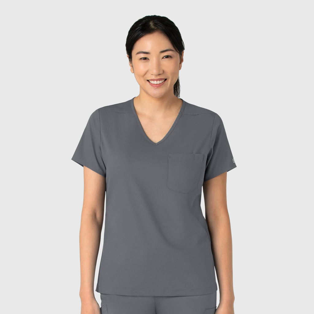 Boundless 6151 Tuck-In Scrub Top Pewter