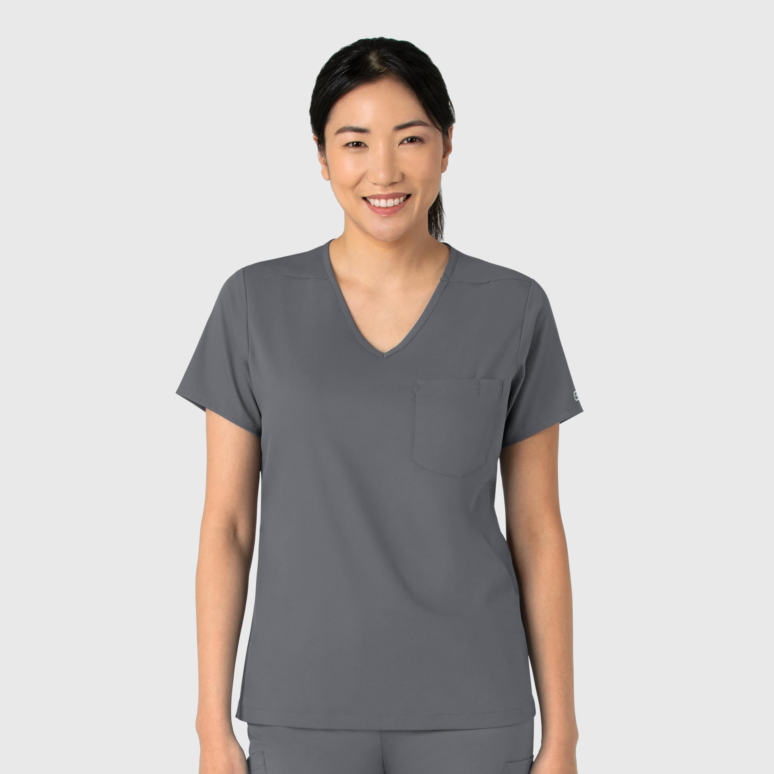 Boundless 6151 Tuck-In Scrub Top Pewter