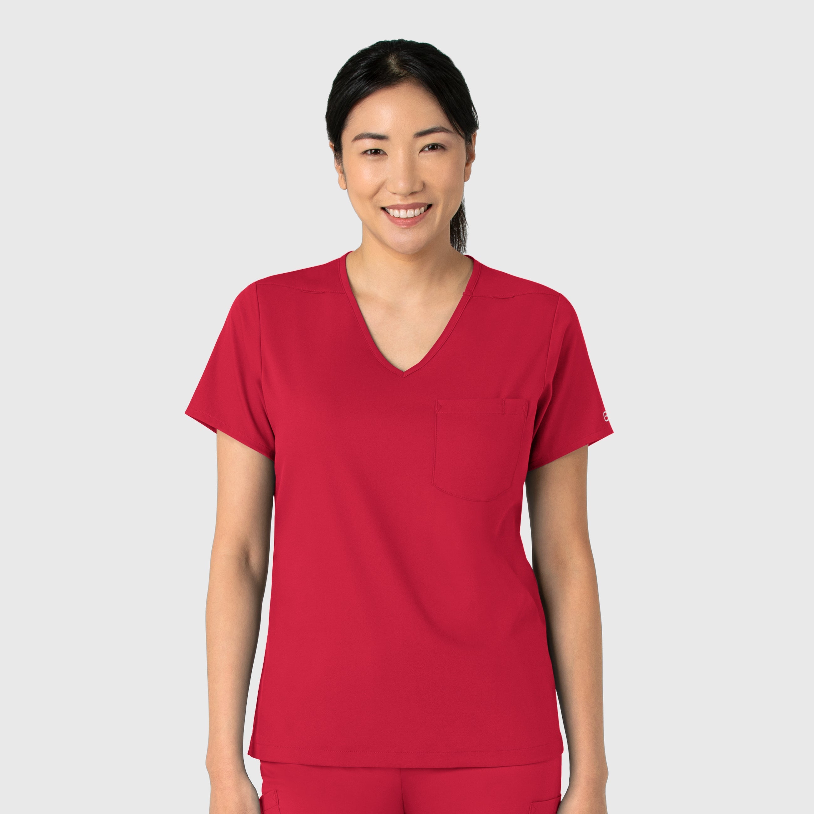 Boundless 6151 Tuck-In Scrub Top Red