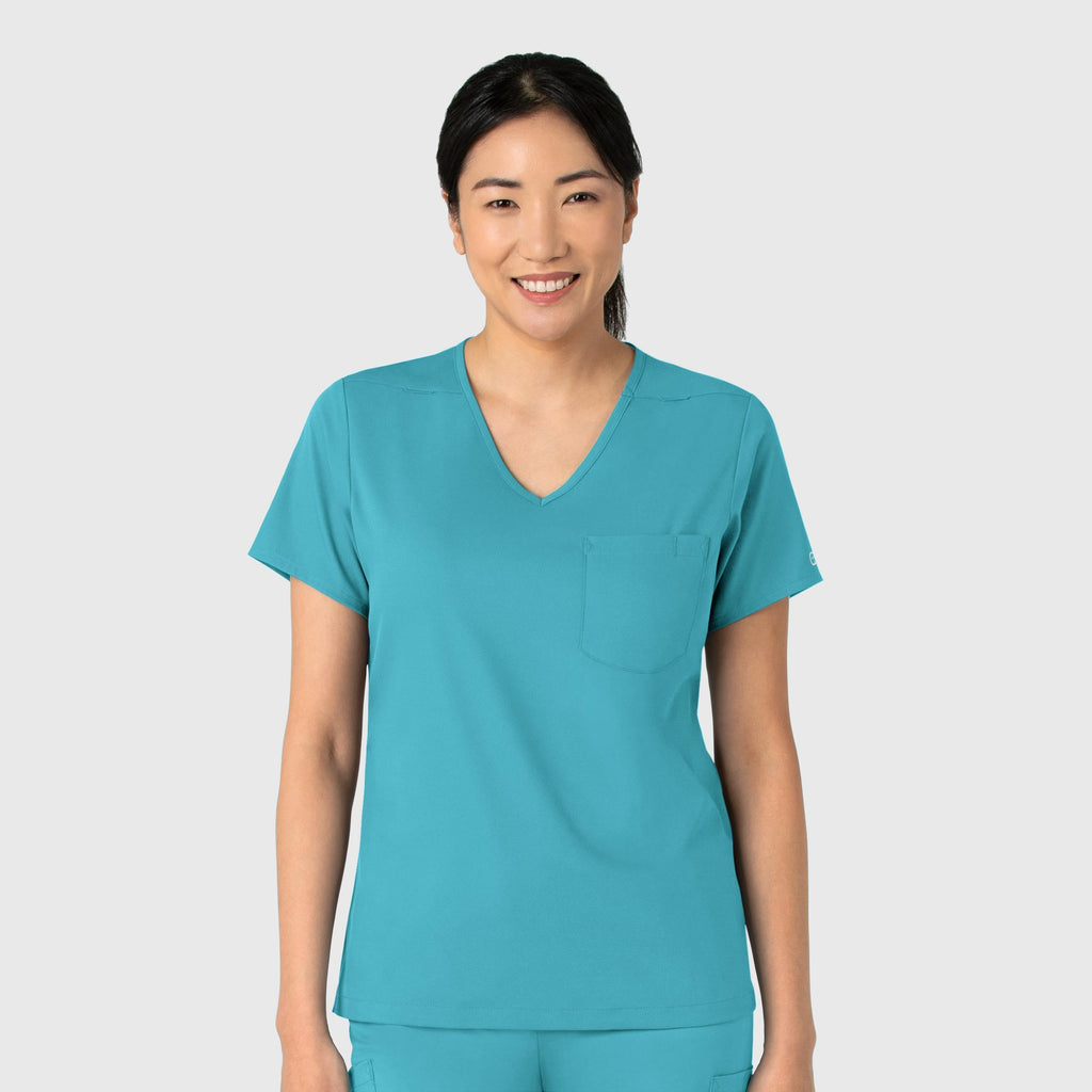 Boundless 6151 Tuck-In Scrub Top Teal