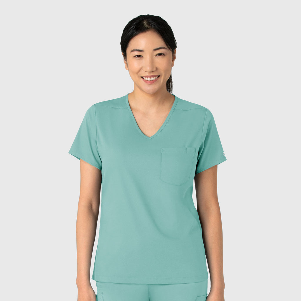 Boundless 6151 Tuck-In Scrub Top Turquoise