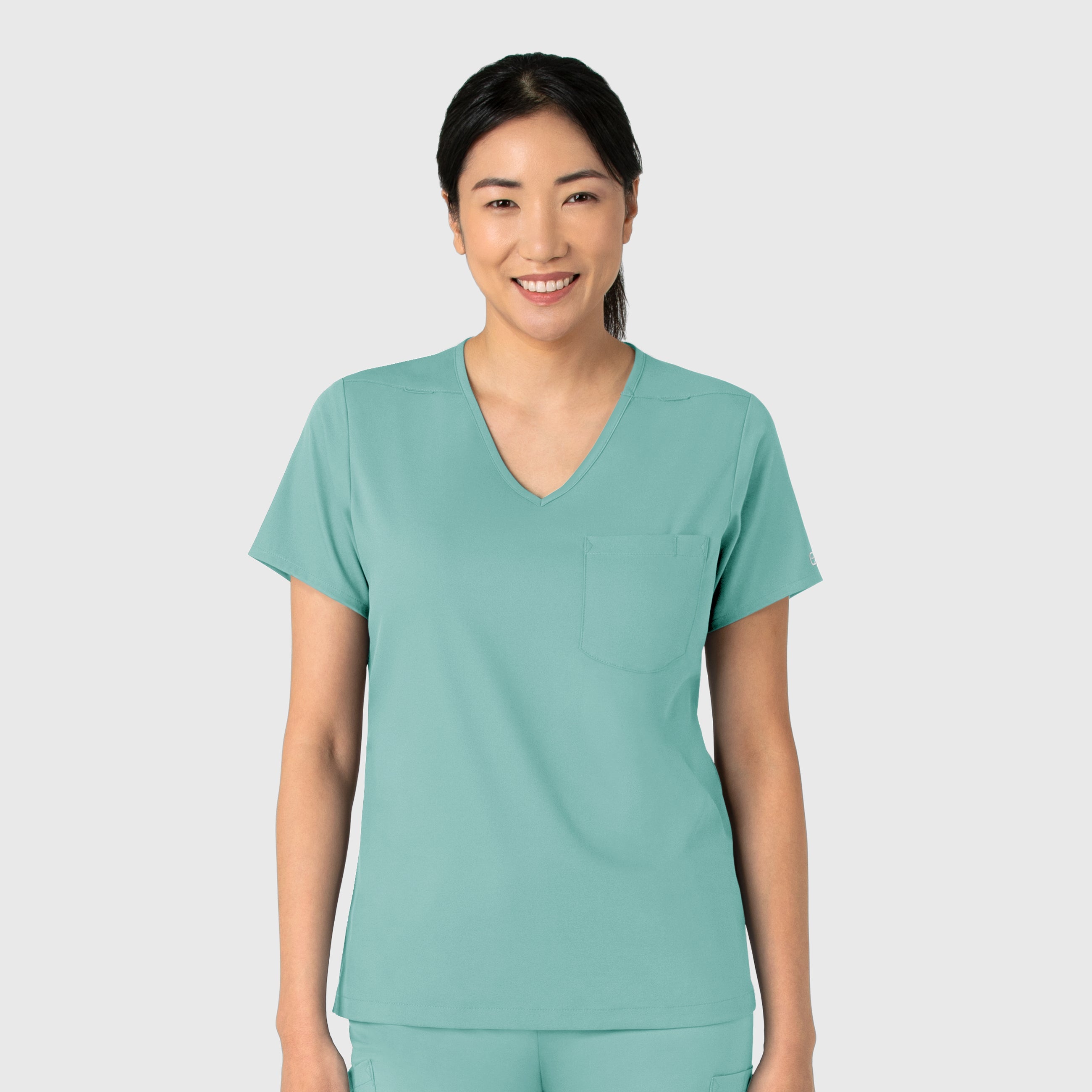 Boundless 6151 Tuck-In Scrub Top Turquoise