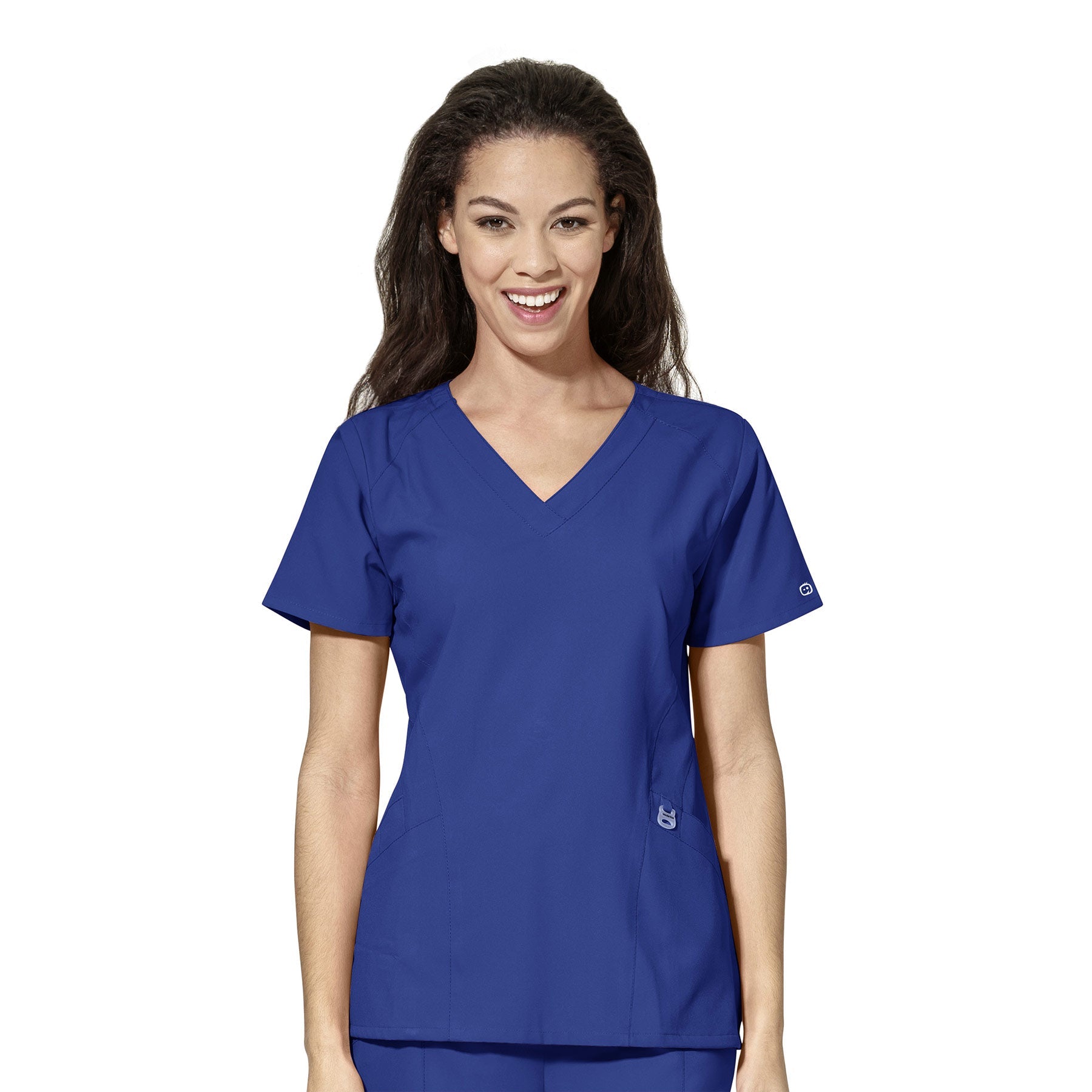 W123 6155 Stylized V-Neck Scrub Top Galaxy Blue