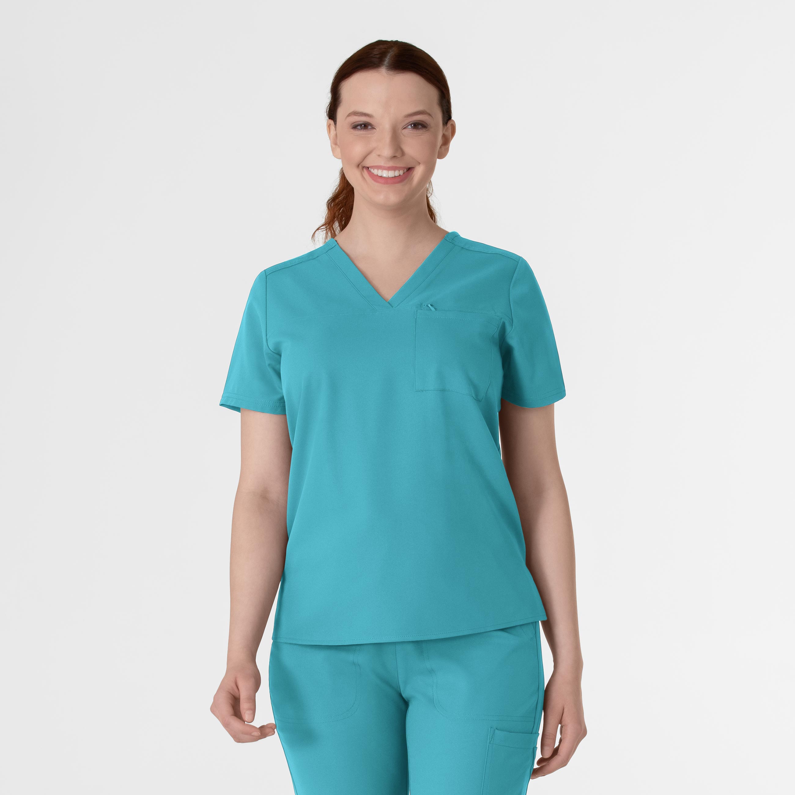 Thrive 6222 V-Neck Tuck-In Scrub Top Teal Blue