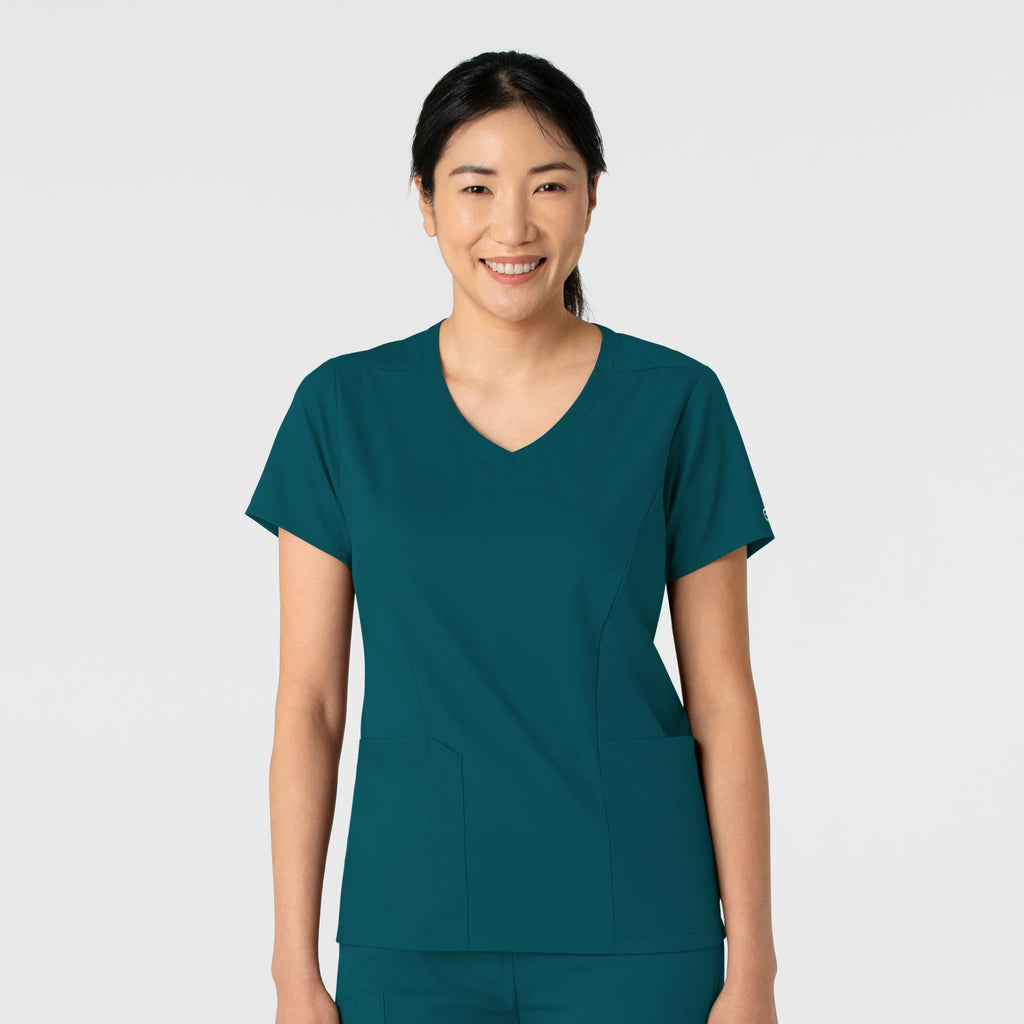 Boundless 6251 2-Pocket V-Neck Scrub Top Caribbean