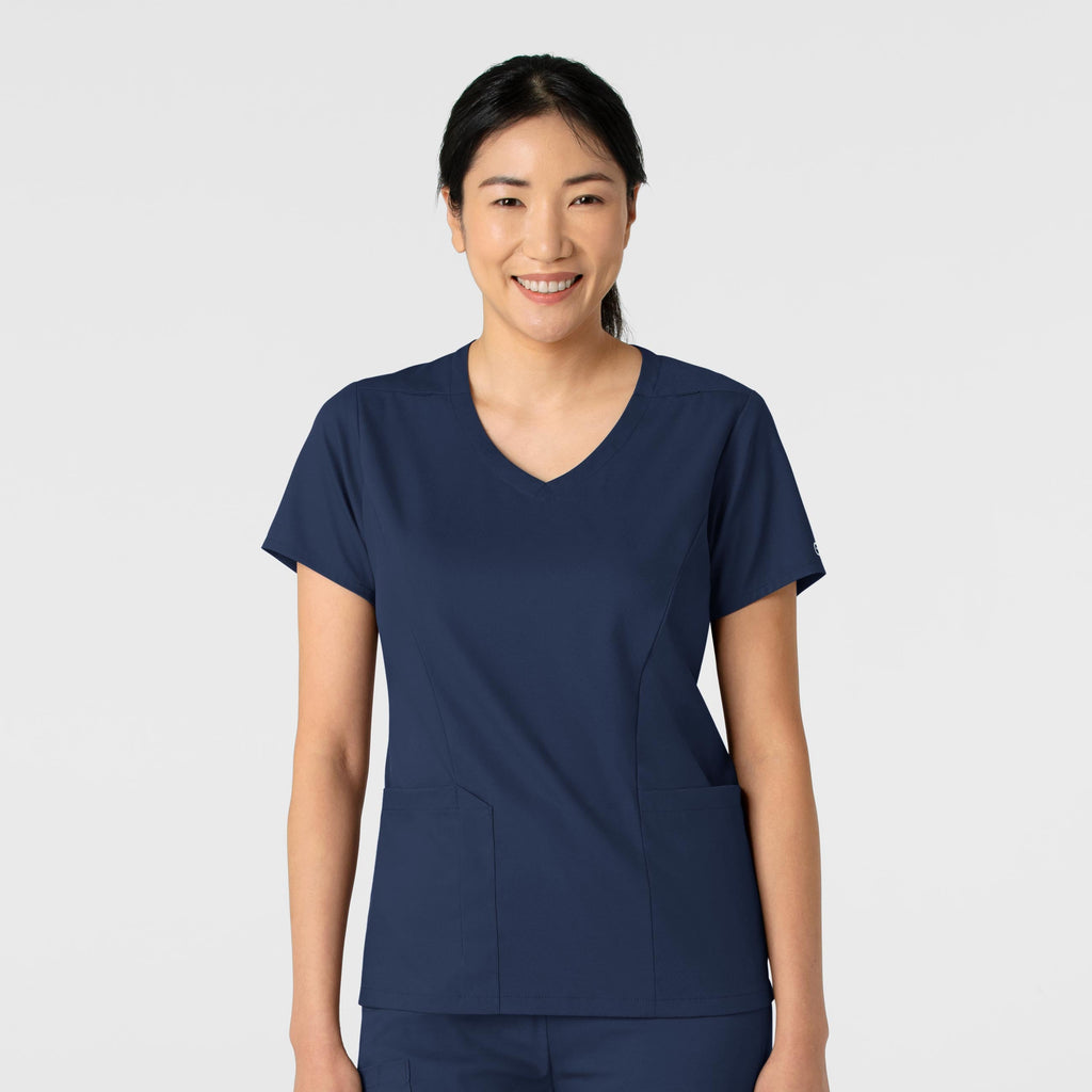 Boundless 6251 2-Pocket V-Neck Scrub Top Navy