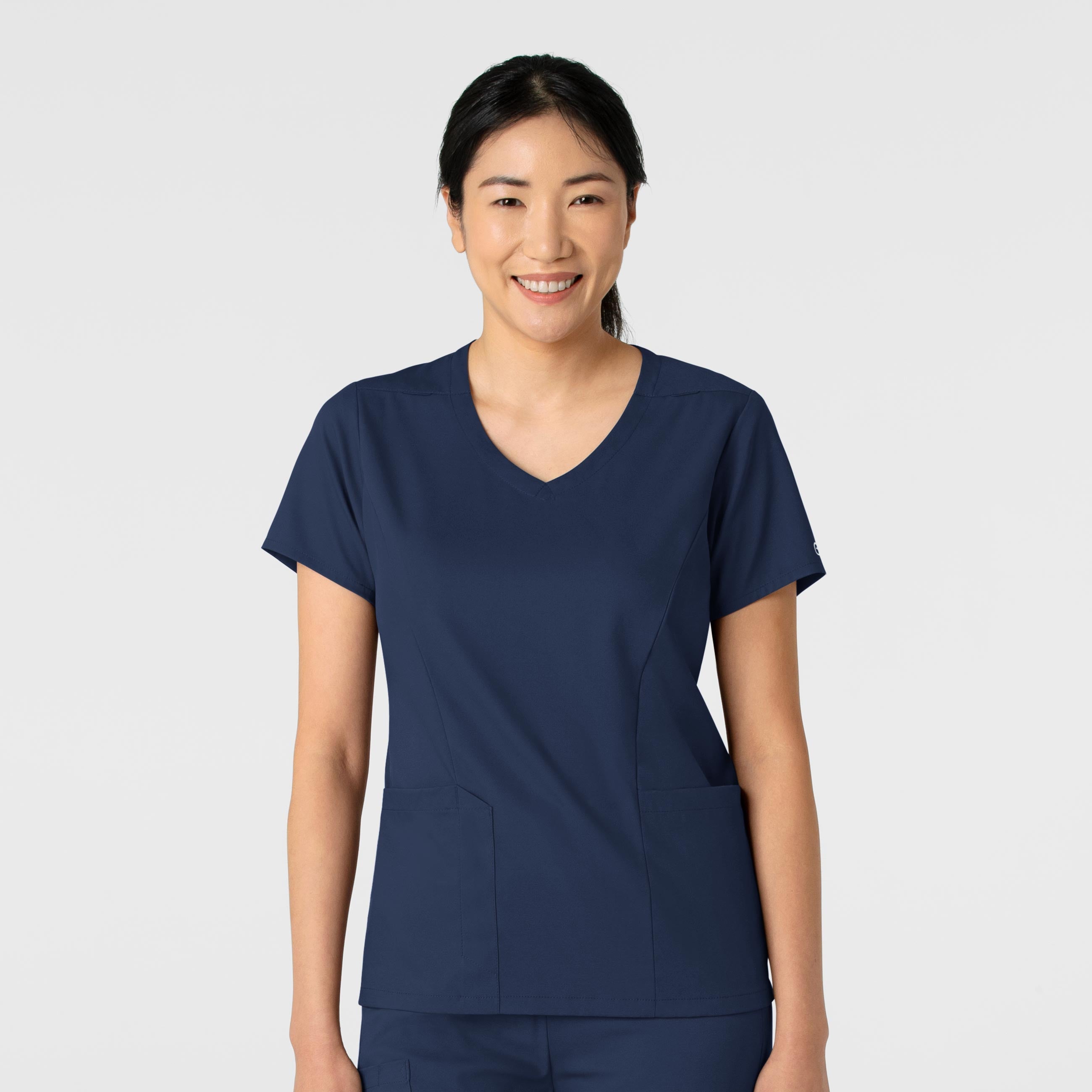Boundless 6251 2-Pocket V-Neck Scrub Top Navy