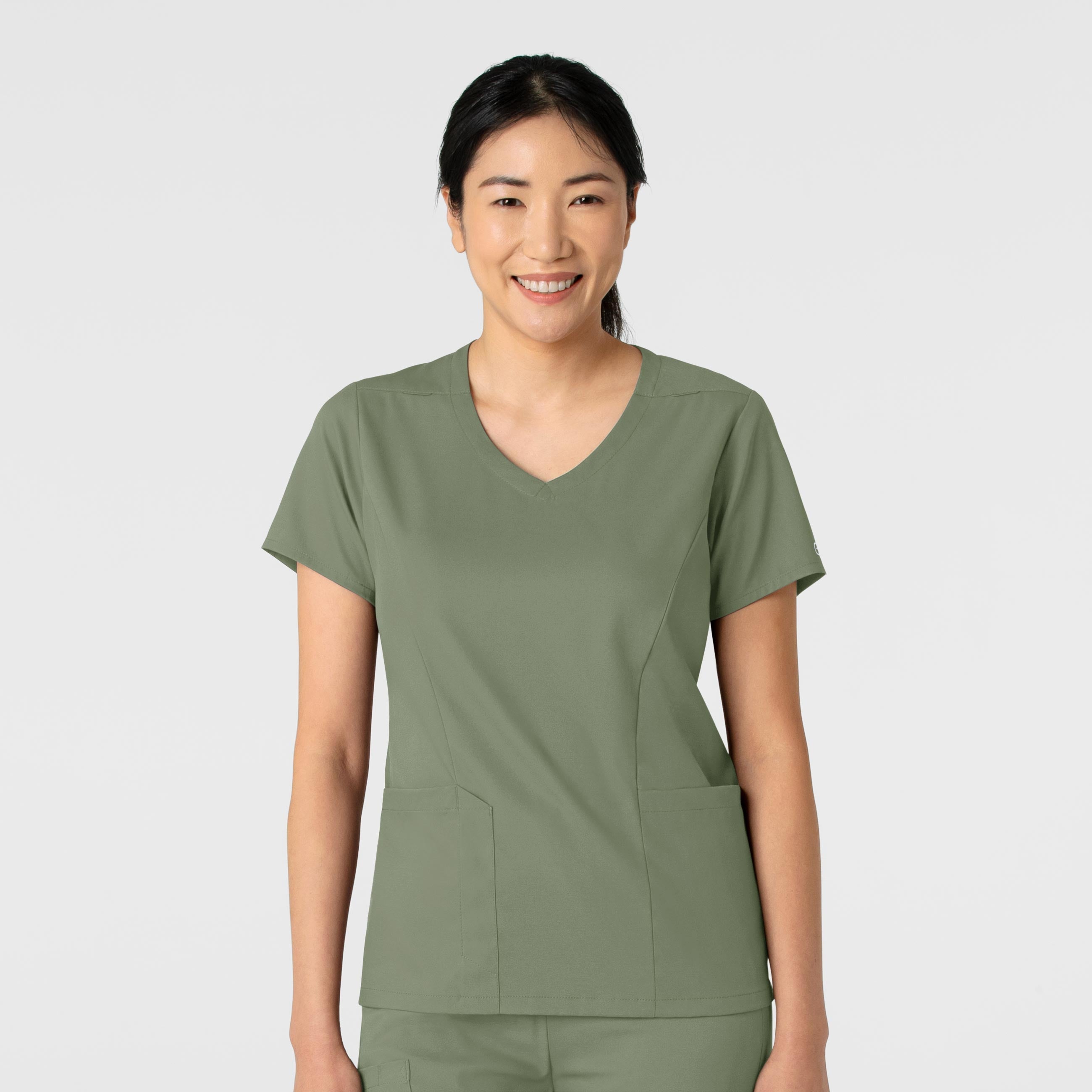 Boundless 6251 2-Pocket V-Neck Scrub Top Sage