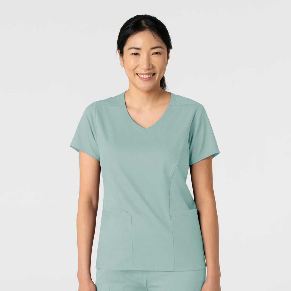 Boundless 6251 2-Pocket V-Neck Scrub Top Sky Blue